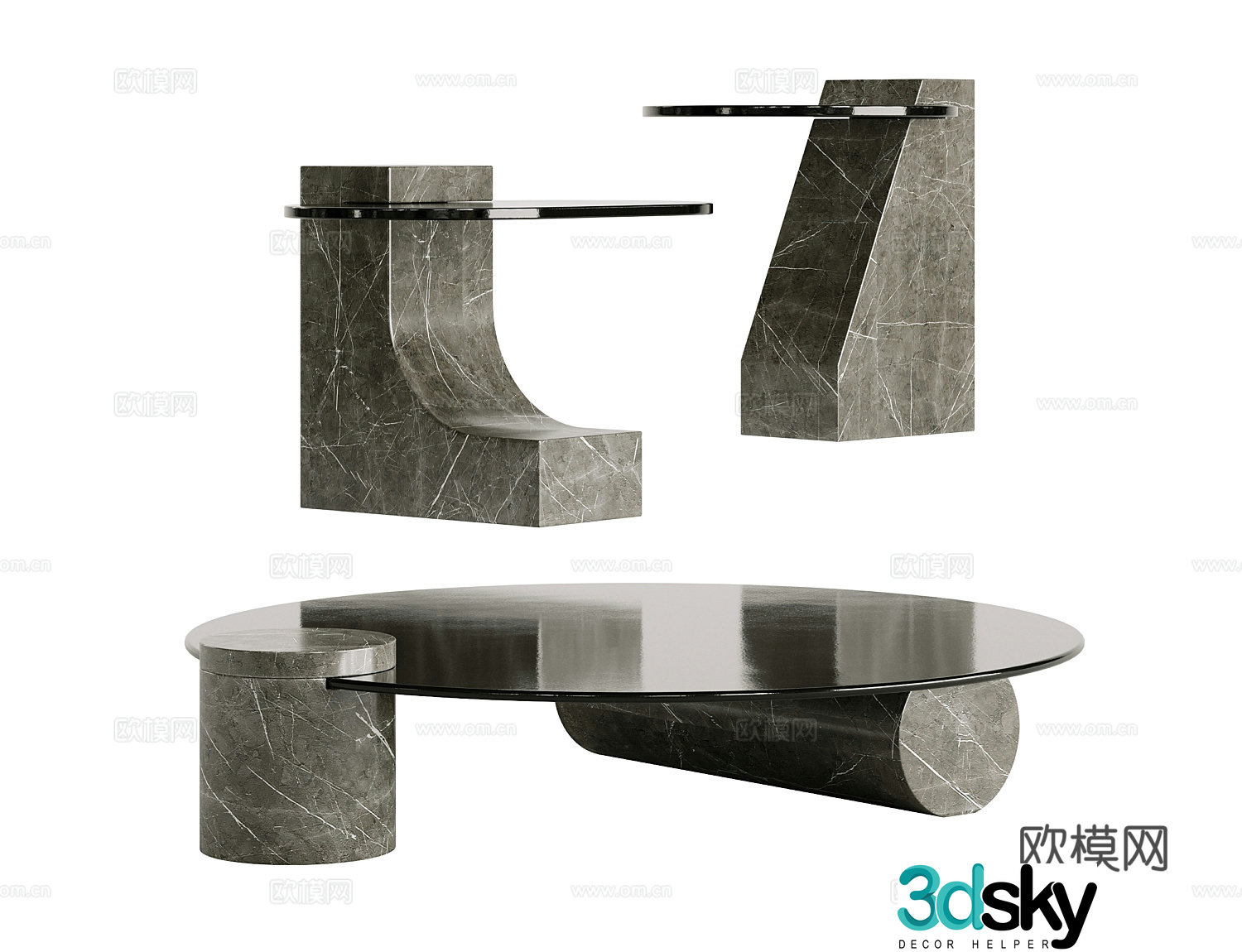 Light luxury Italian coffee table 3D model