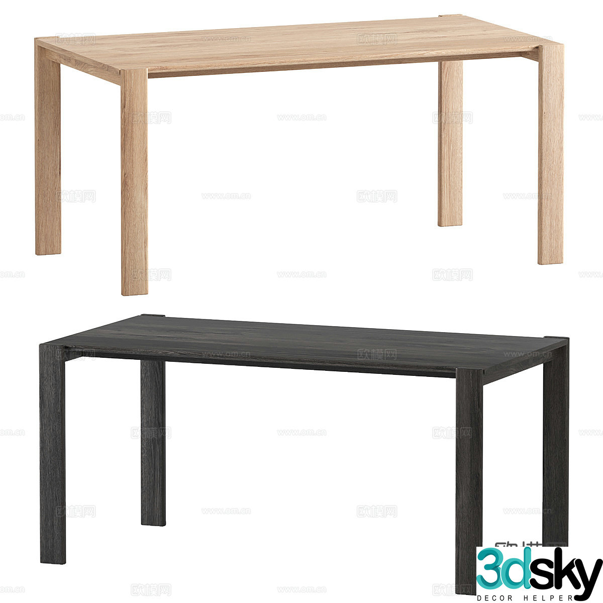 Nordic simple dining table dining table simple dining table table 3d model