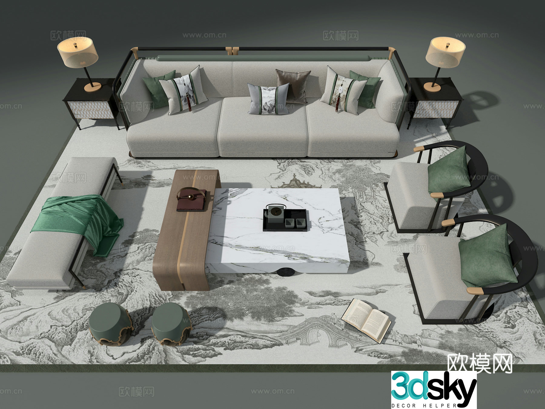 Sofa combination 3d model
