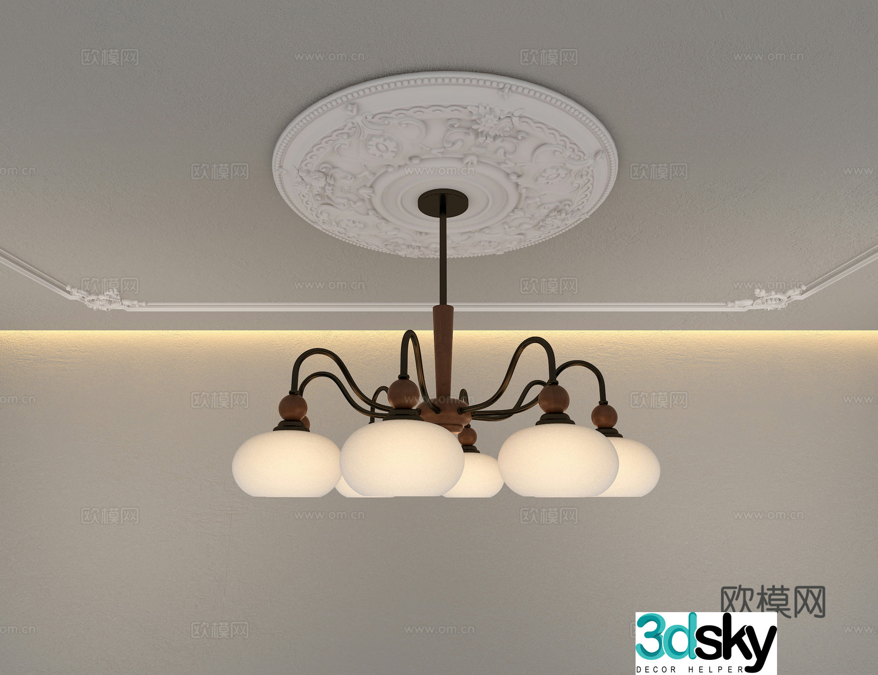 3D model of medieval style chandelier