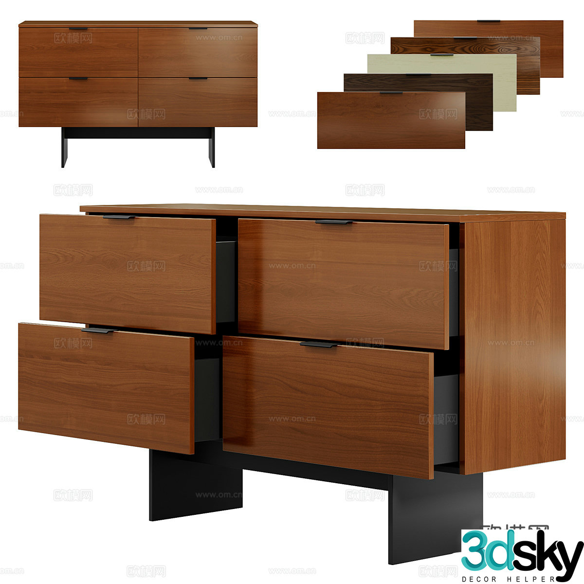 Nordic simple side cabinet side cabinet simple cabinet low cabinet wooden cabinet 3d model