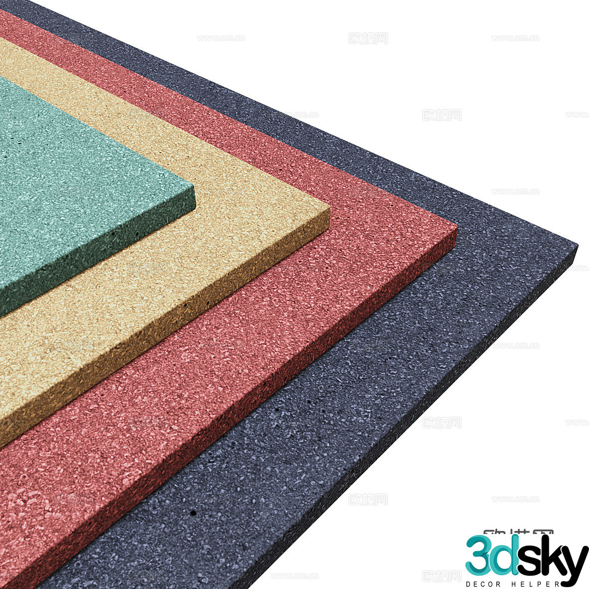 Rubber coating Plastic runway 3D model