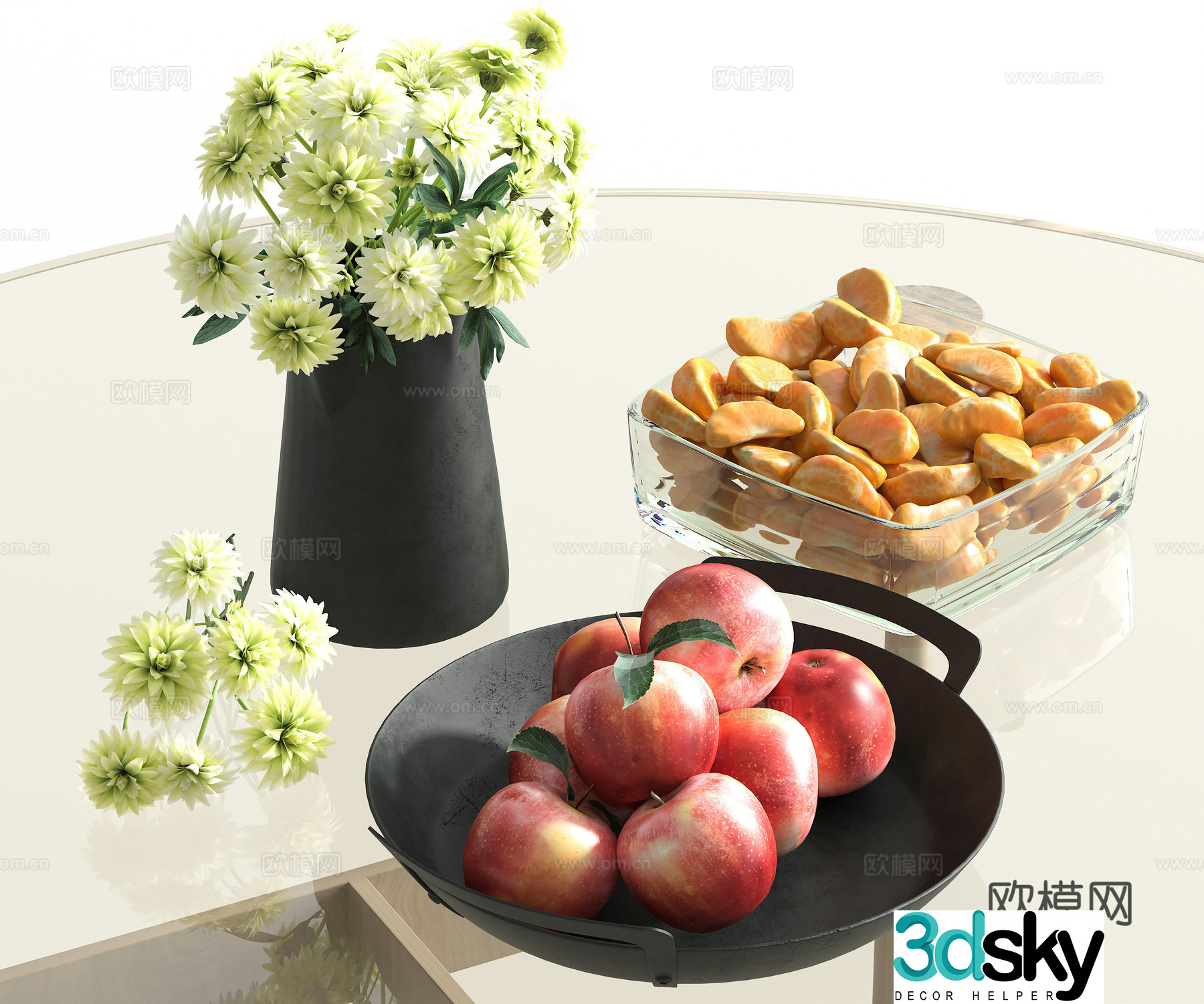 Modern Italian desktop ornaments Fruit and flower desktop ornaments Dining table ornaments Sideboard ornaments Orange 3D model