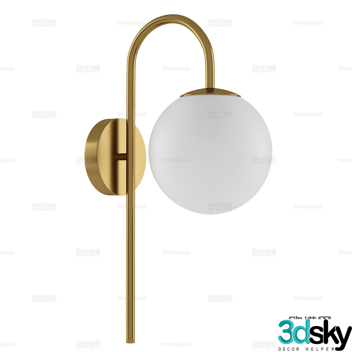 Modern simple and light luxury wall lamp wall lamp simple spherical wall lamp decorative wall lamp lamp 3d model