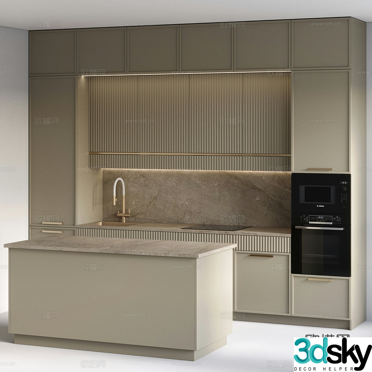 Kitchen island cabinet 3d model