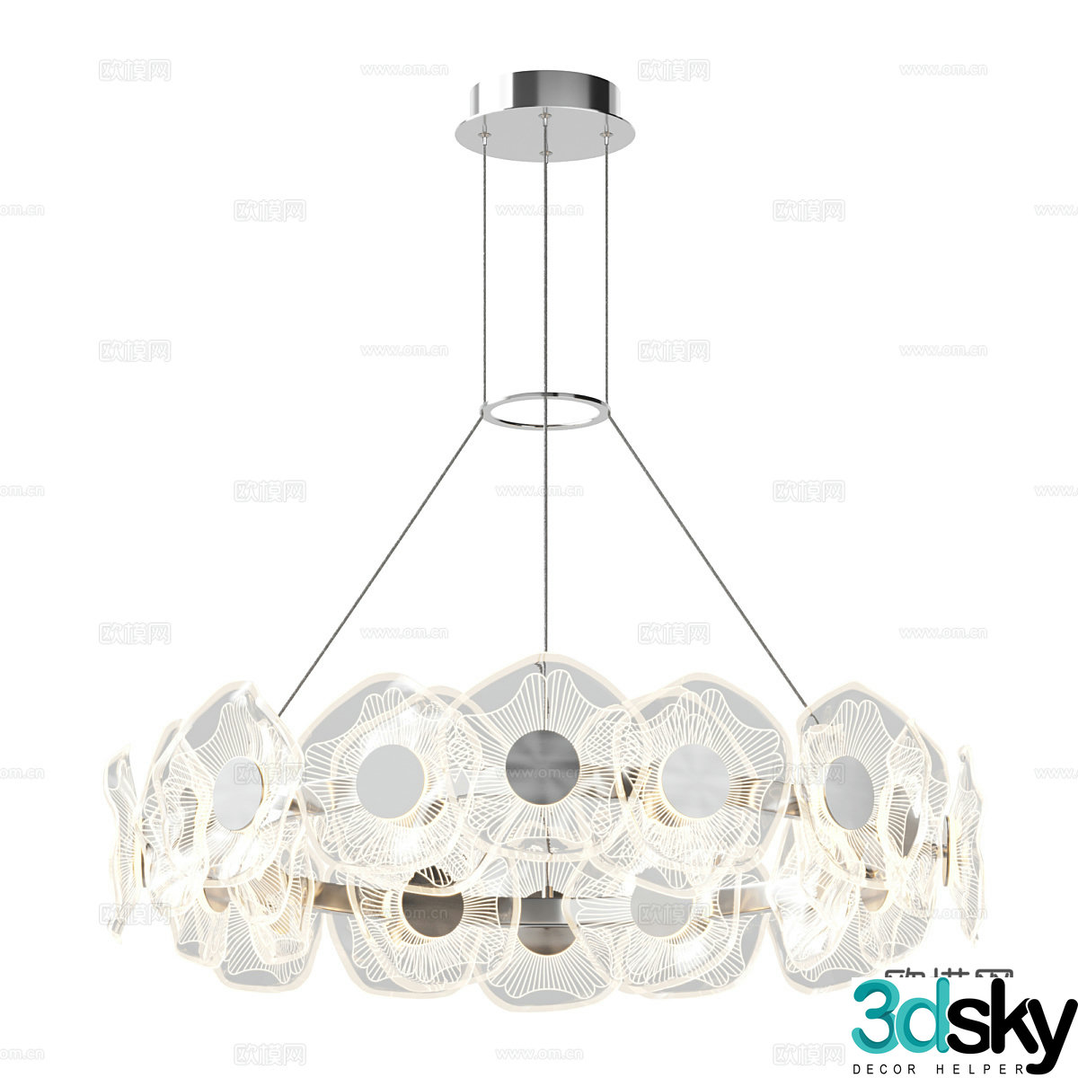 Modern simple chandelier chandelier simple chandelier dining chandelier living room chandelier 3d model