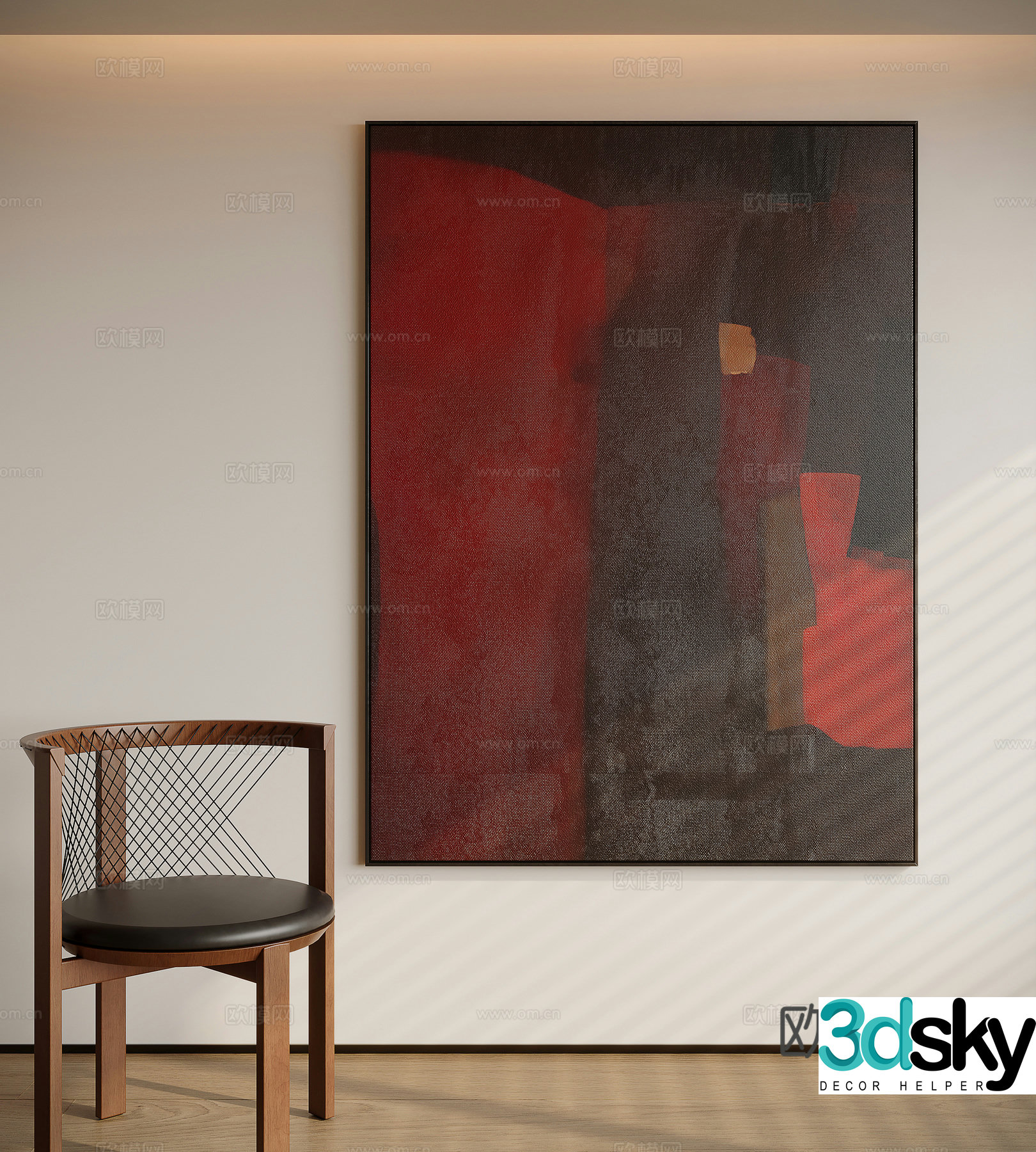Modern minimalist decorative painting 3d model