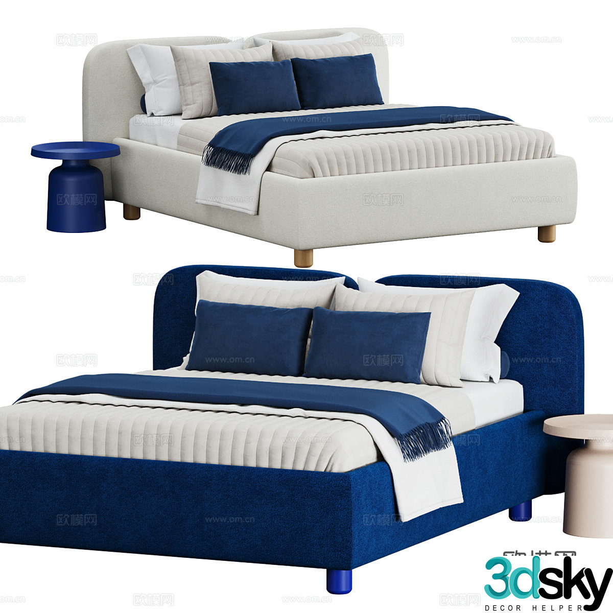 Modern Italian Venta Double Bed 3D Model