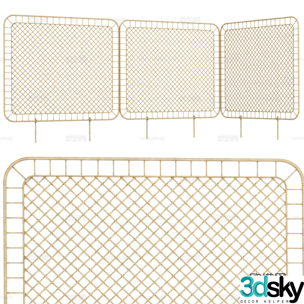 New Chinese-style log woven screen IKEA TOLKNING 3D model