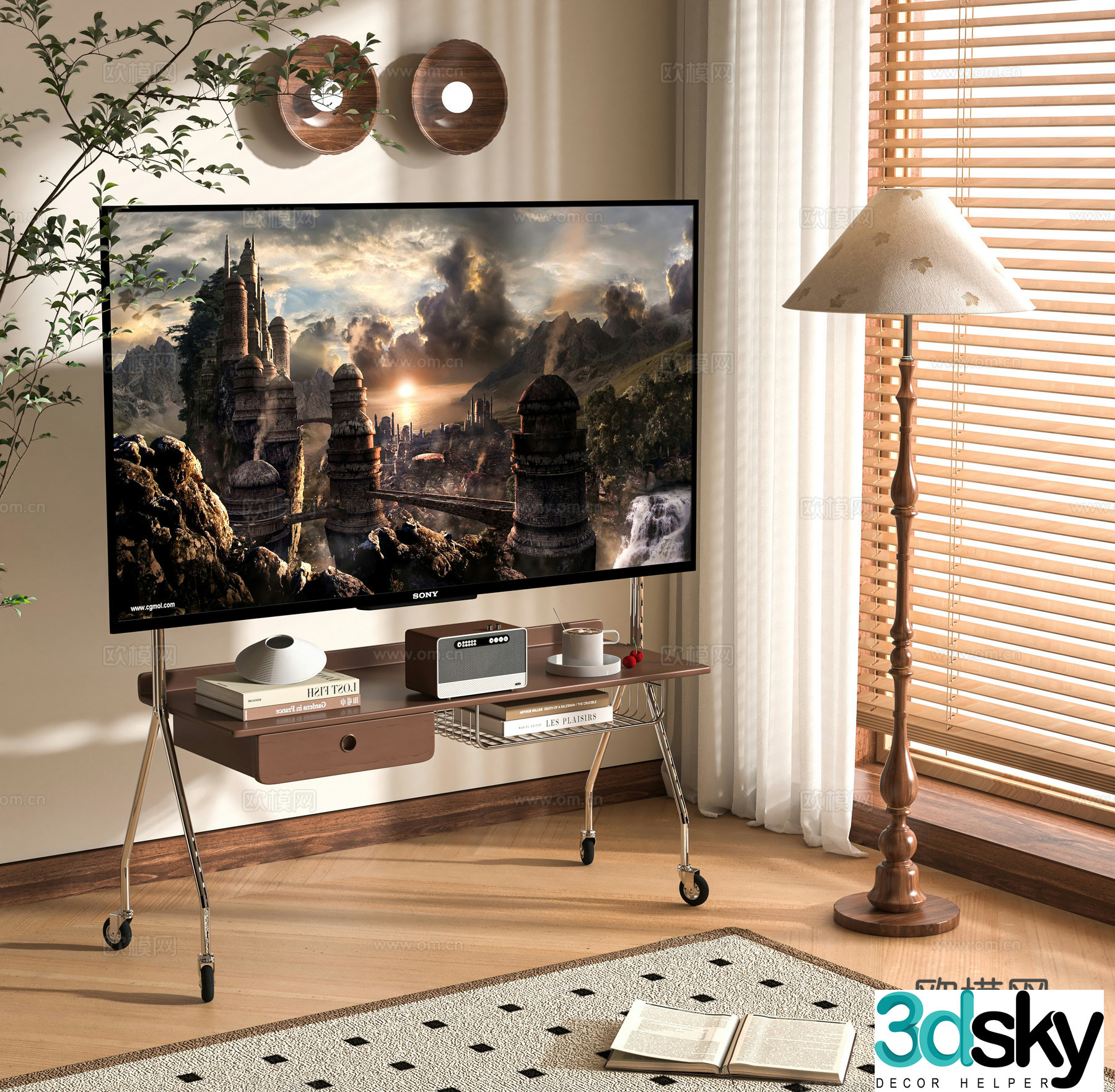 Middle style mobile TV 3D model