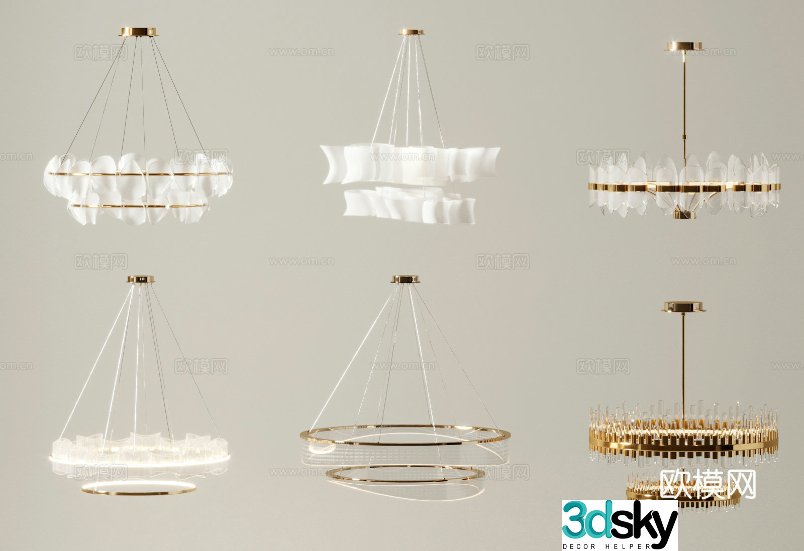 Modern Chandelier Decorative Light 3D Model