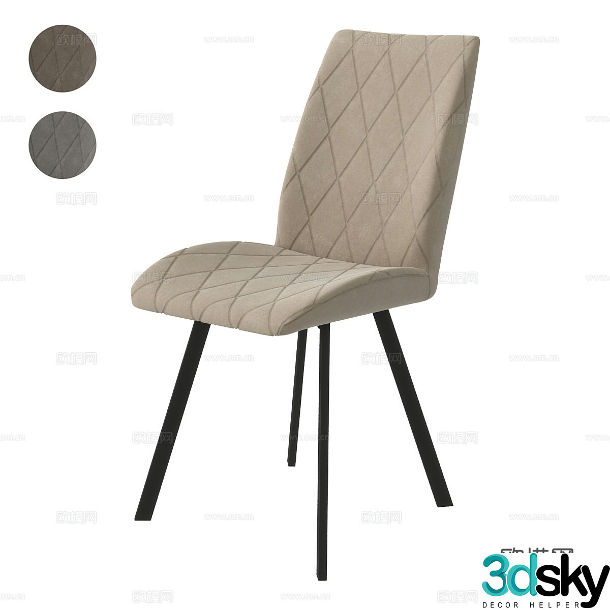 Modern simple single chair chair simple chair dining chair stool 3d model