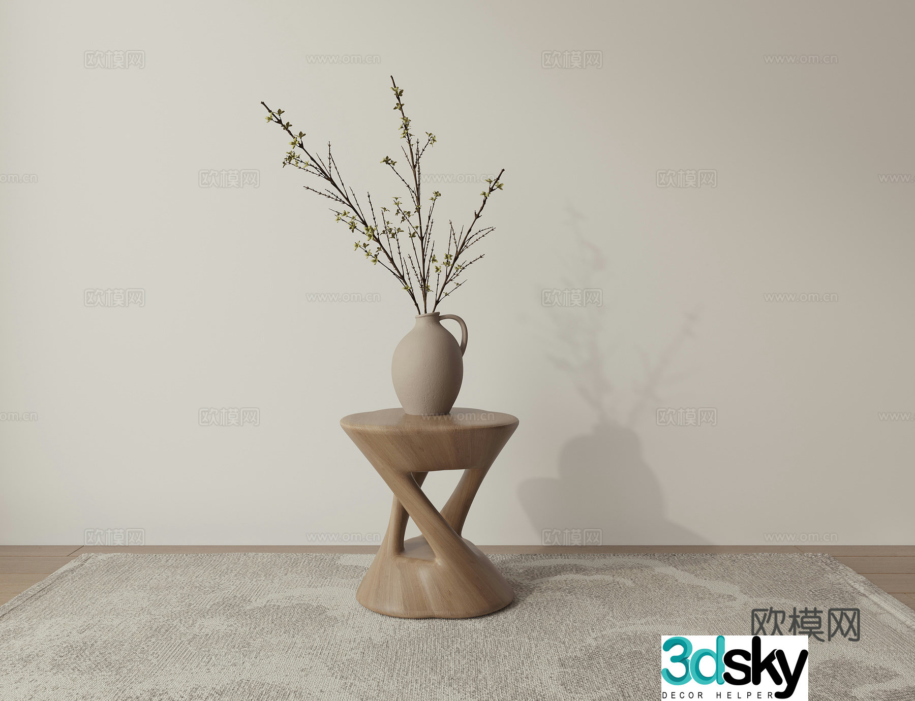 3D model of side table