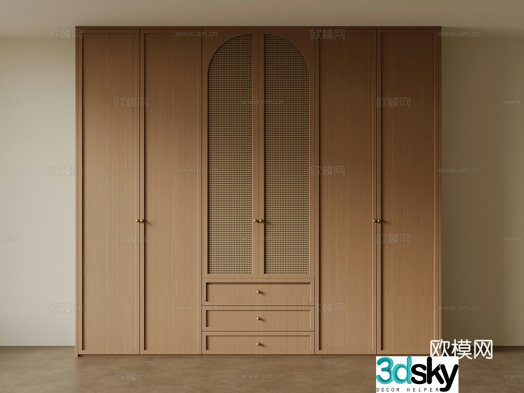 Wardrobe French medieval wind wardrobe 3d model