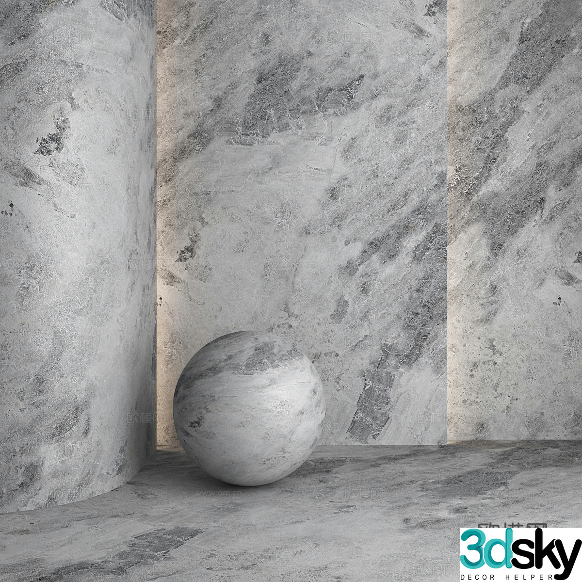 3D model of rock slab marble tile material