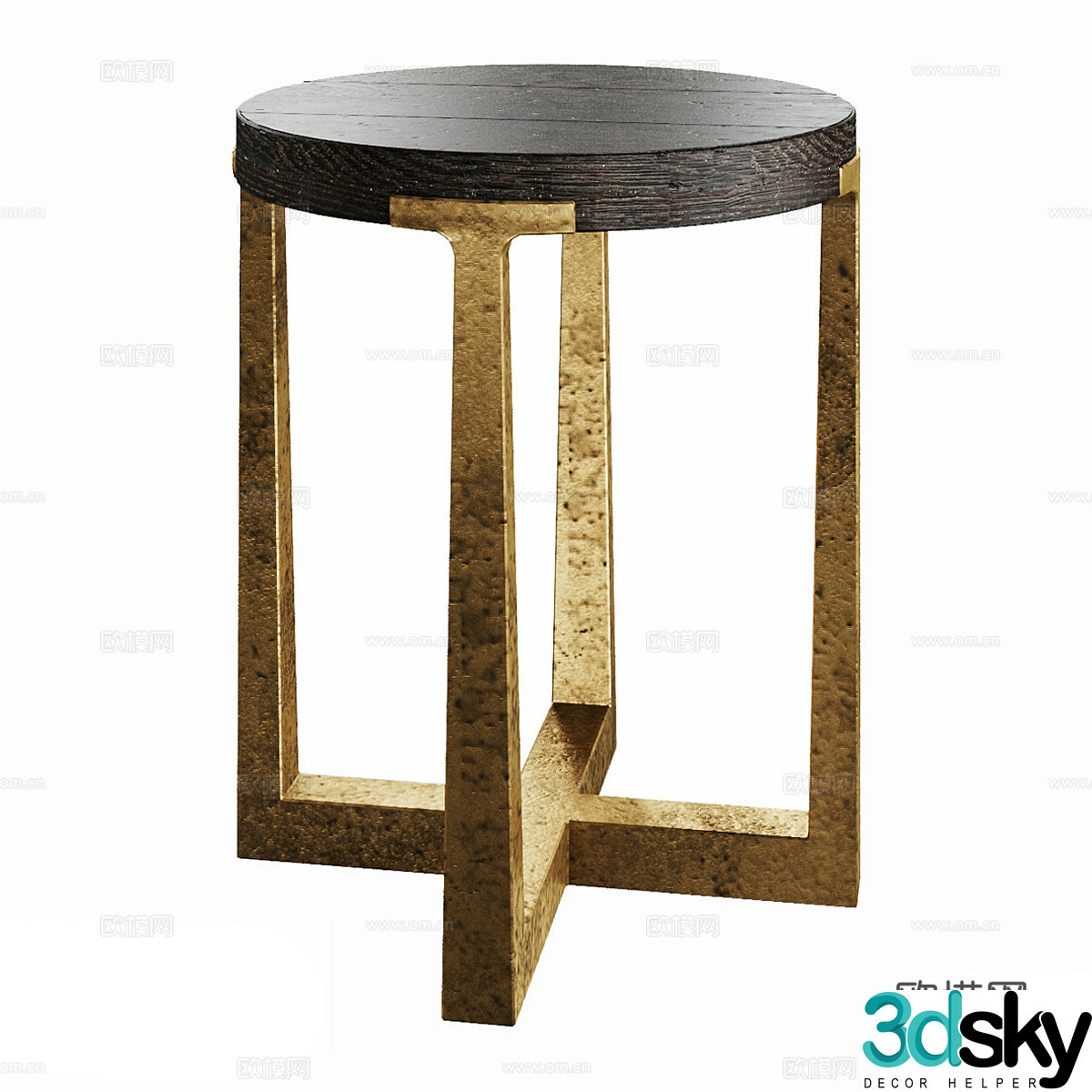T-BRACE Oak Rounded Edges 3D Model