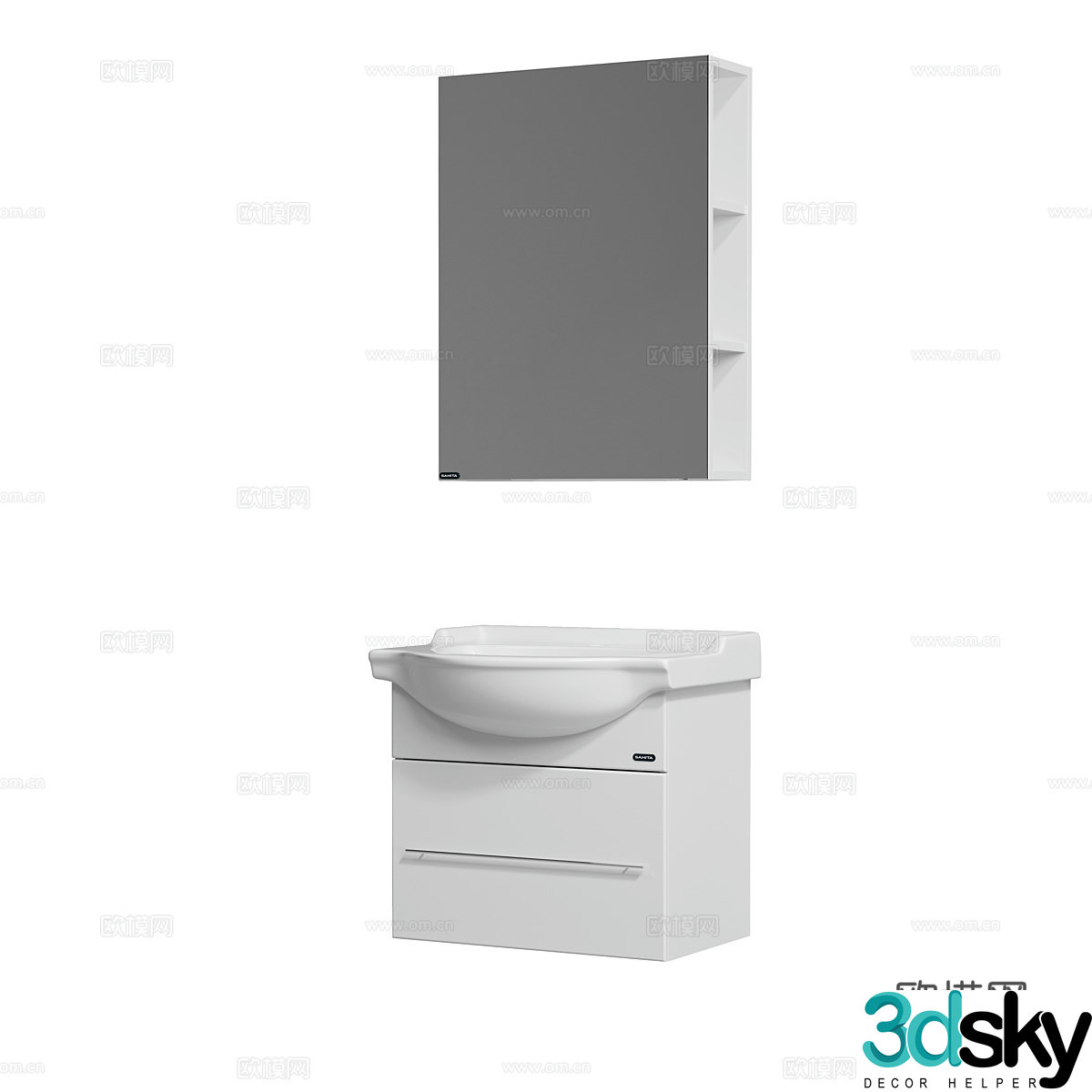 Modern simple basin bathroom basin handbasin 3D model