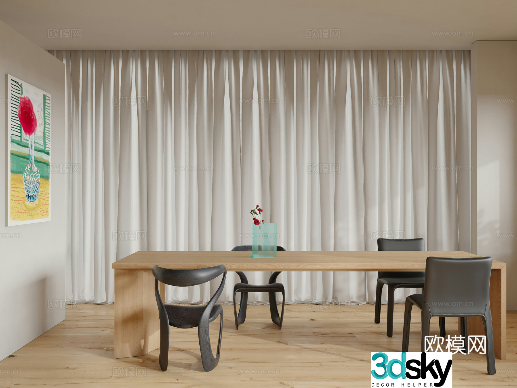 Modern medieval internet celebrity restaurant 3D model