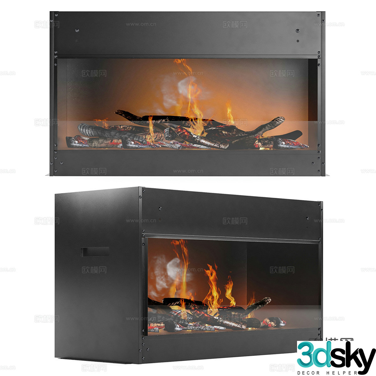 Modern minimalist fireplace fireplace minimalist fireplace stove 3d model