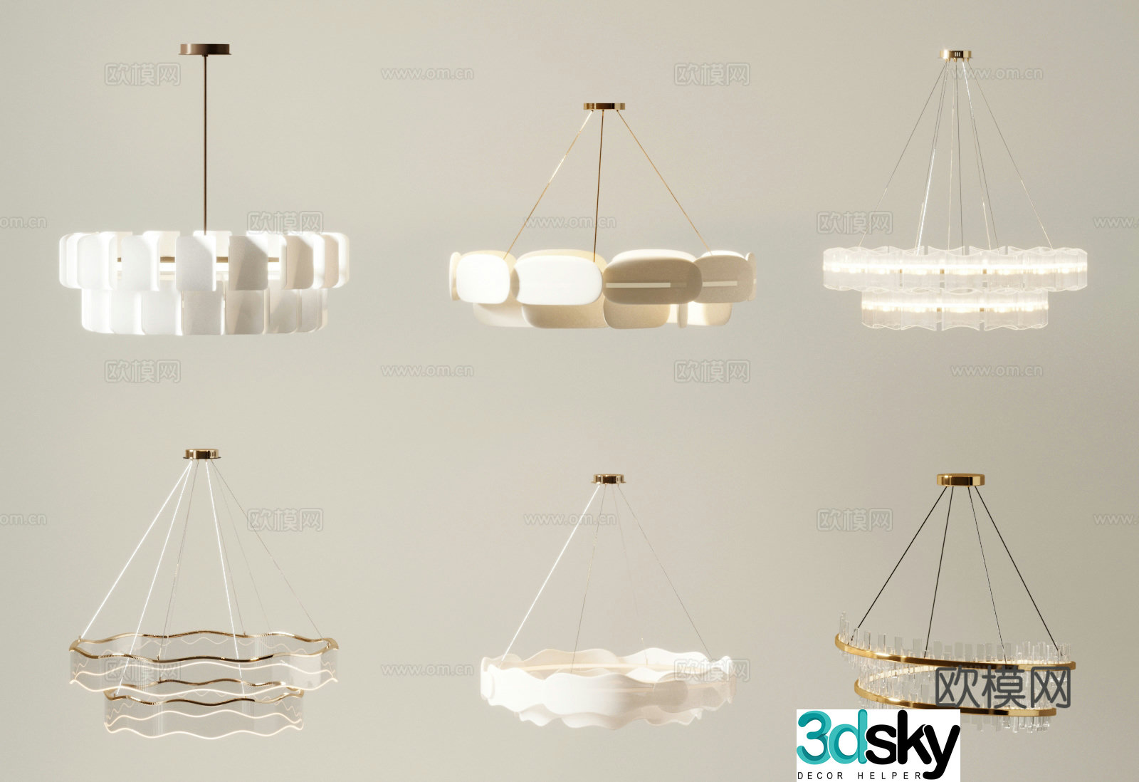 Modern Chandelier Decorative Light 3D Model