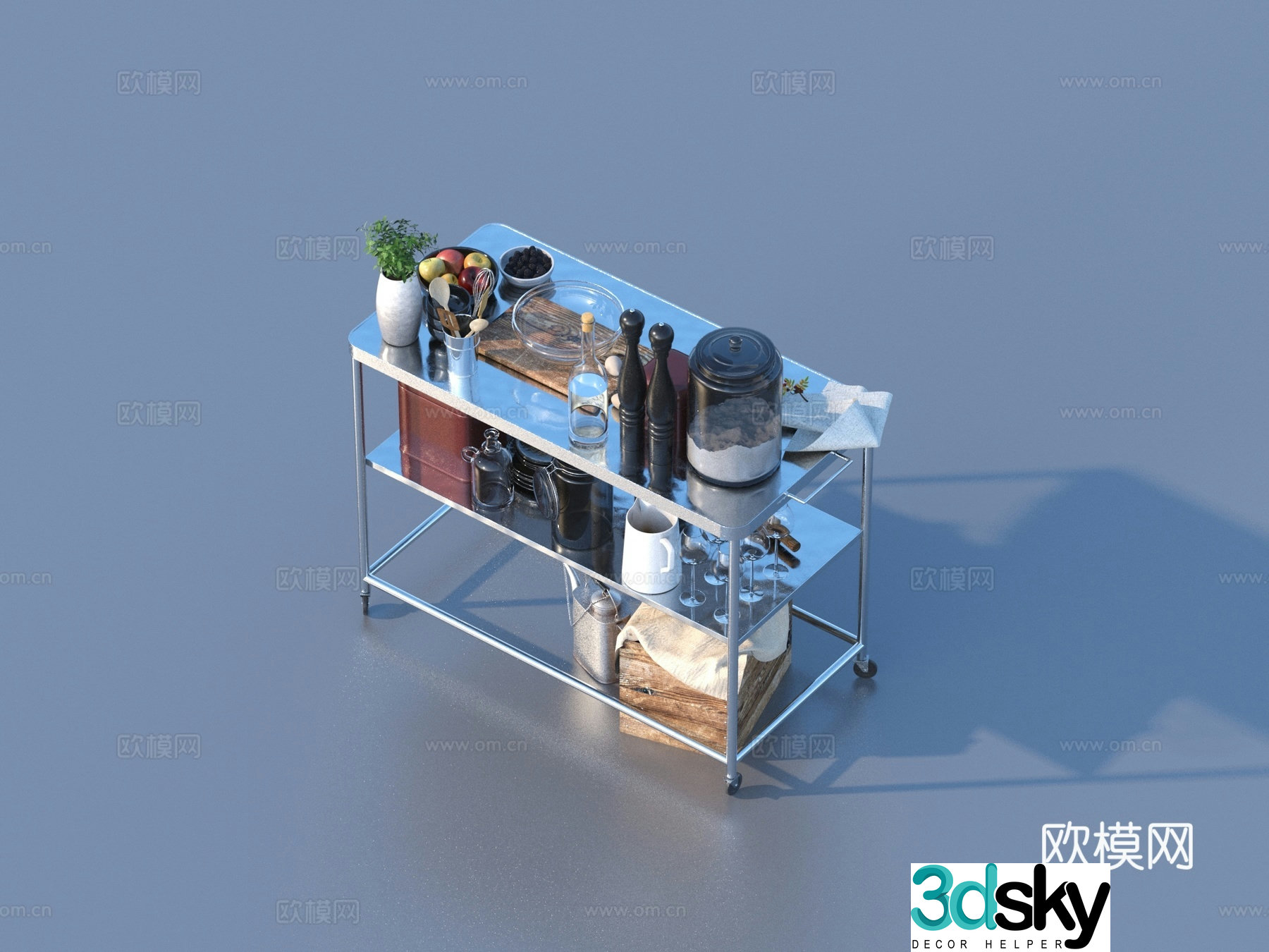 Storage rack kitchen utensils daily necessities 3D model