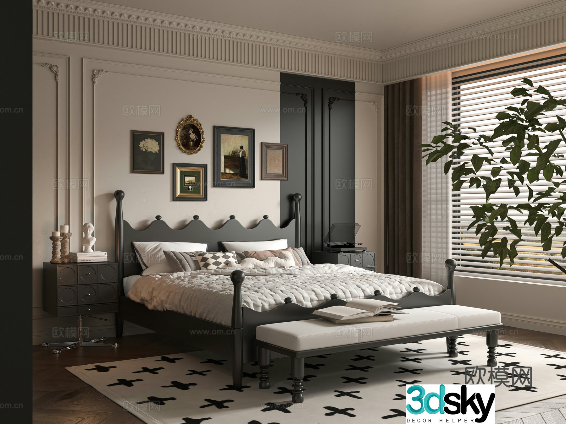 French bedroom 3d model