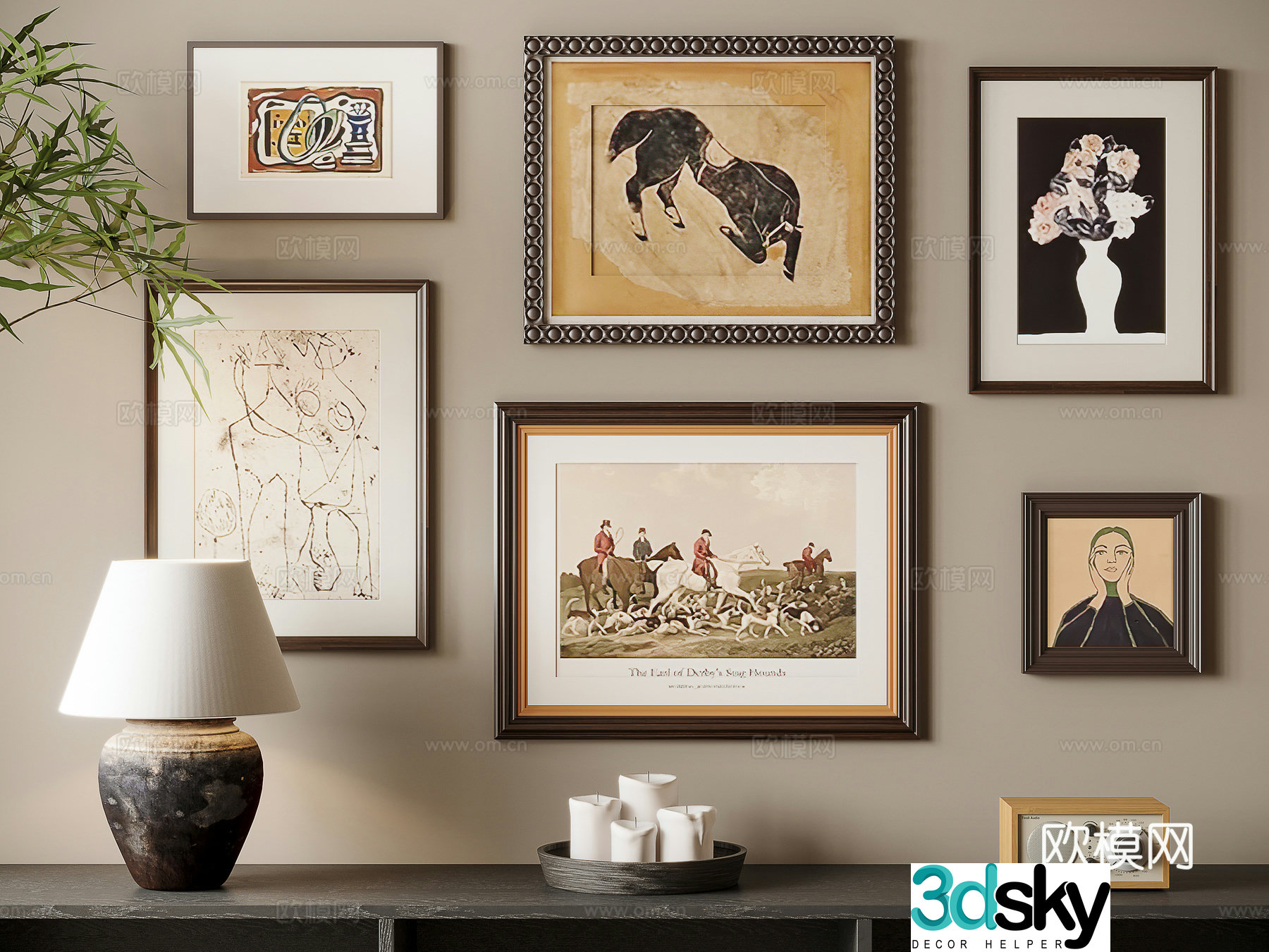 French traditional Chinese and ancient decoration combination painting 3D model