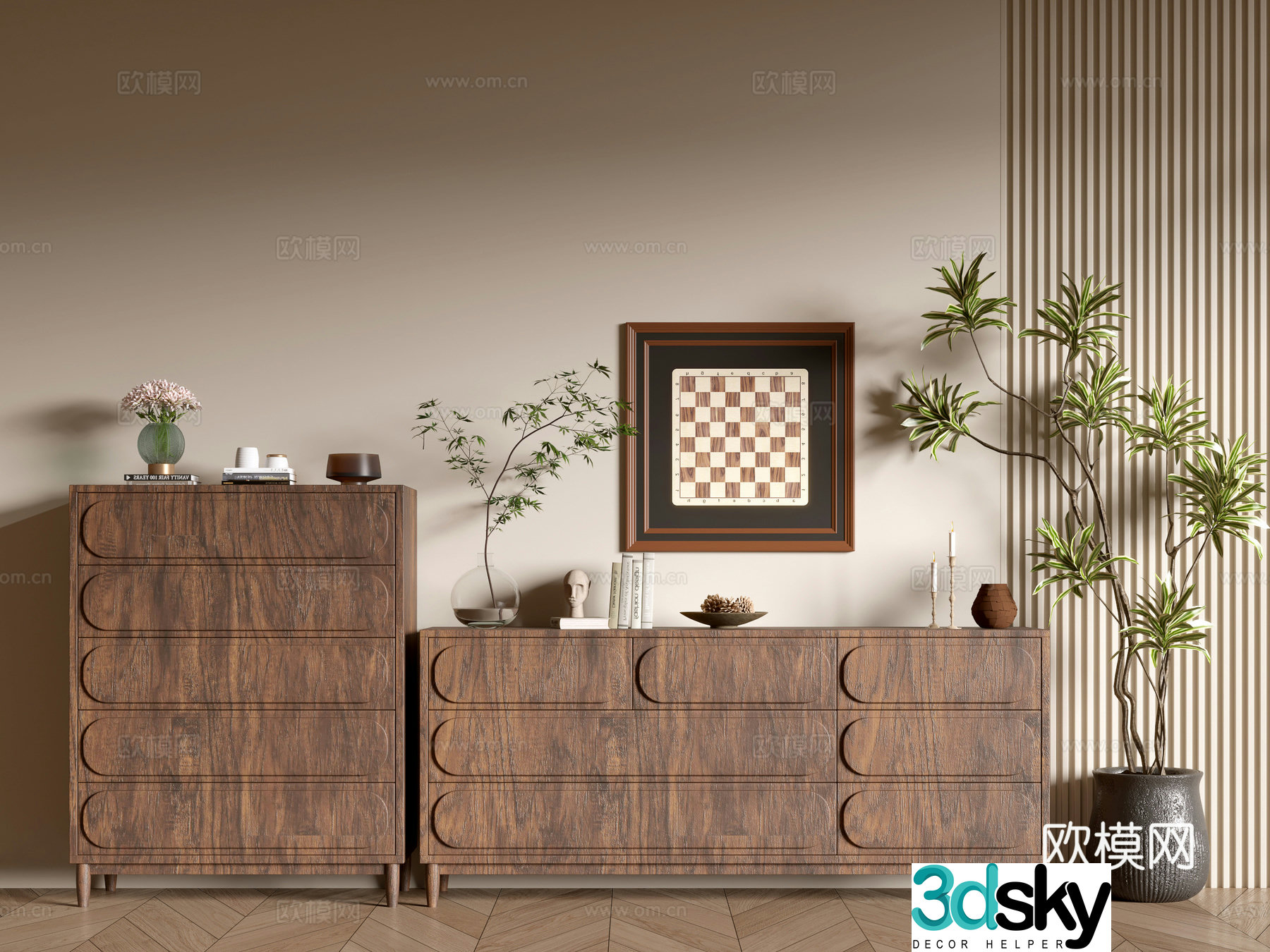 Modern wood grain cabinet minimalist wind cabinet whole cabinet sideboard cabinet balcony cabinet storage cabinet 3d model