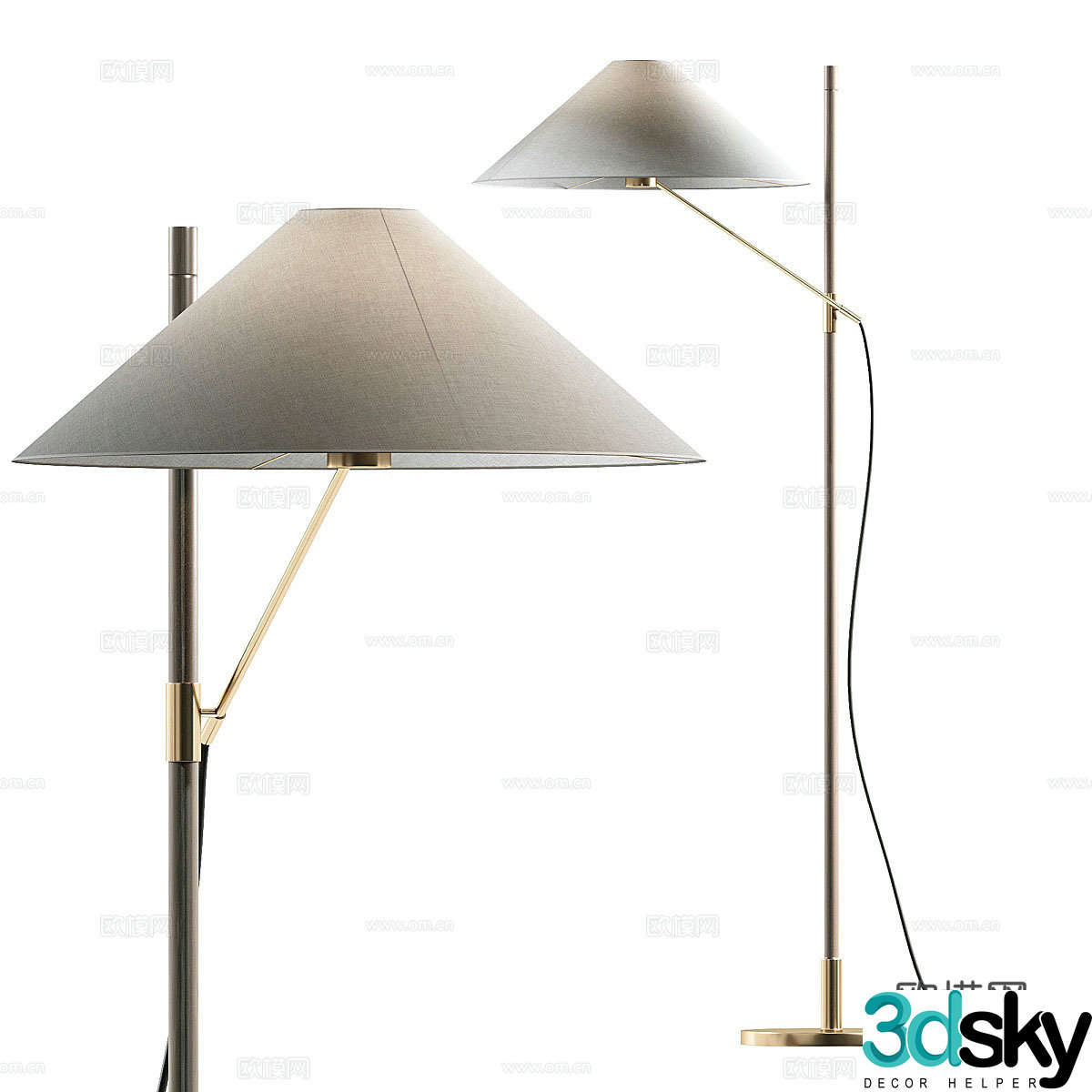 West Elm Devon Floor Lamp 3D Model