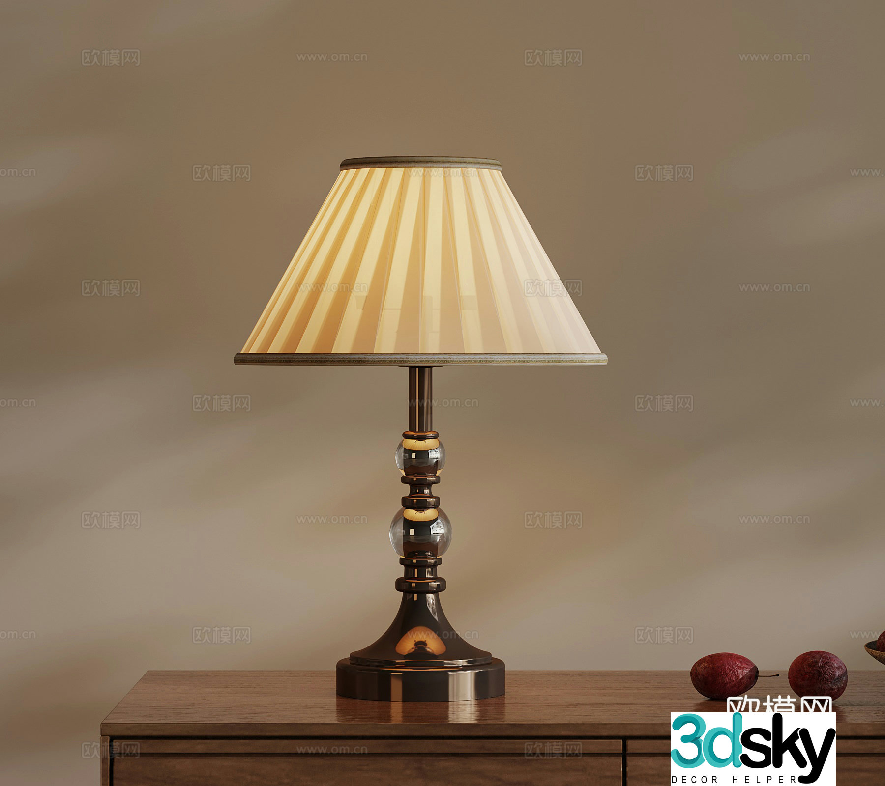 Table lamp French medieval style table lamp 3D model