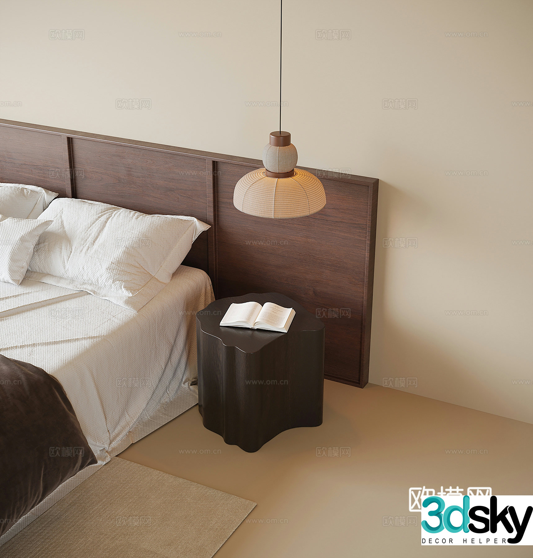Modern bedside chandelier 3d model