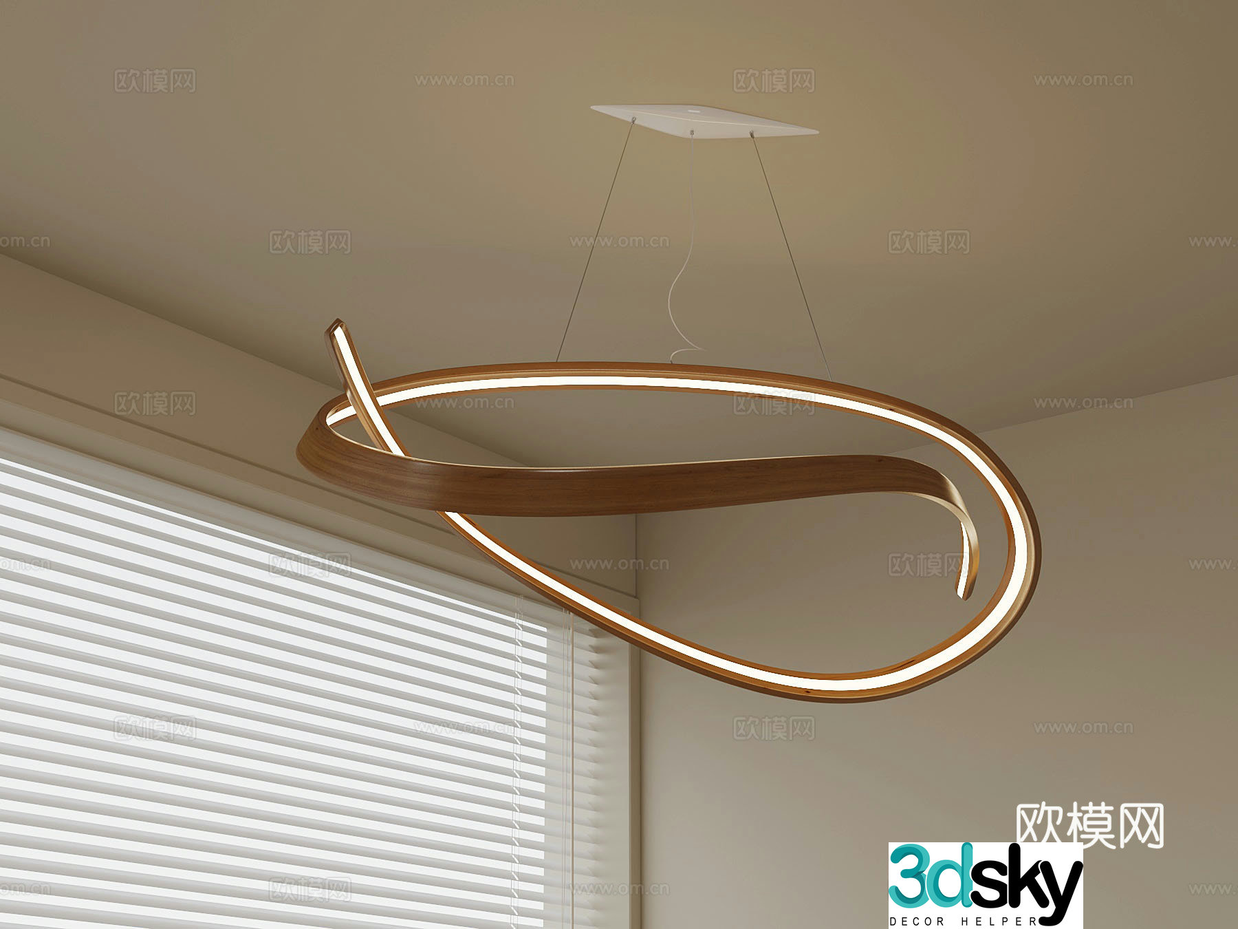 Chandelier Modern Linear Chandelier Art Chandelier Decorative Light 3D Model
