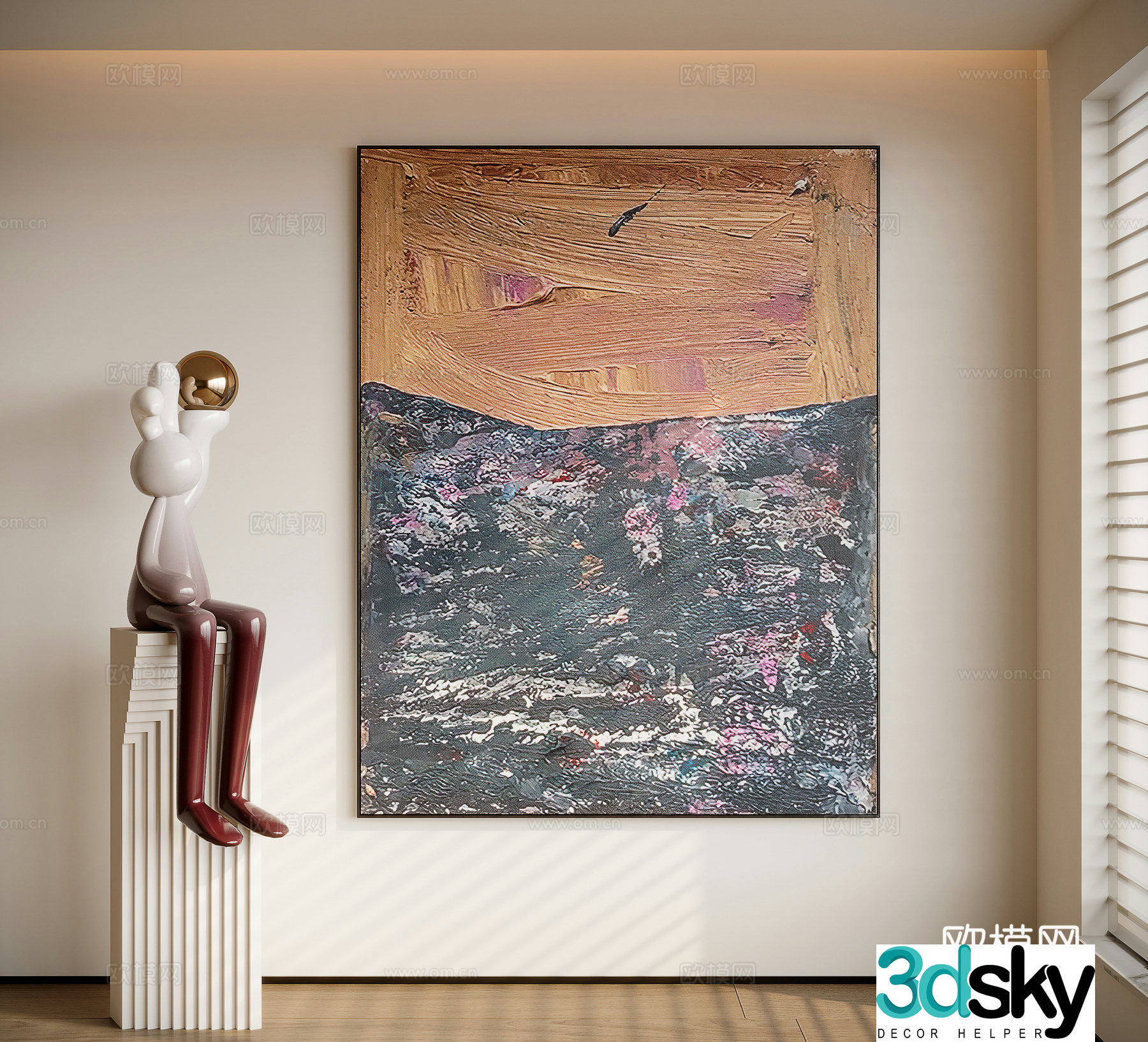 Modern minimalist decorative painting 3d model