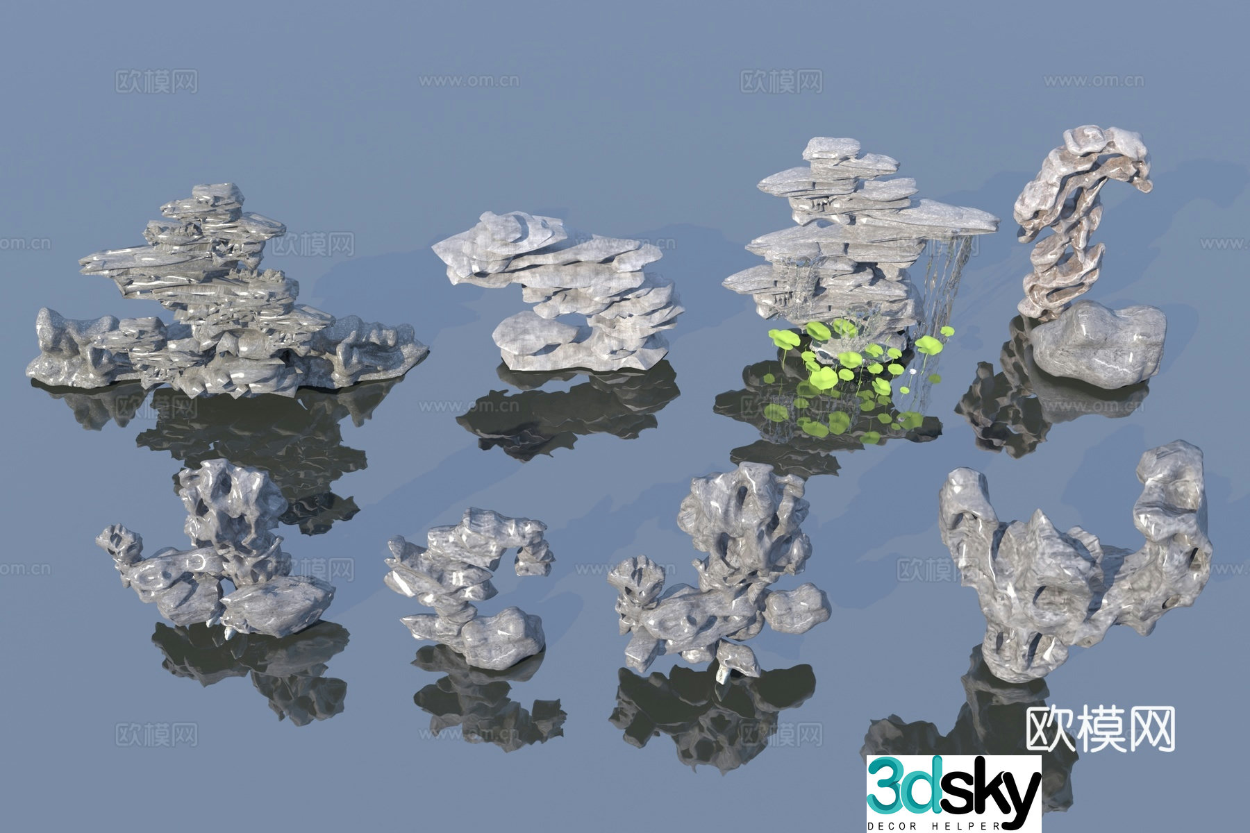 New Chinese rockery stone Taihu stone 3D model