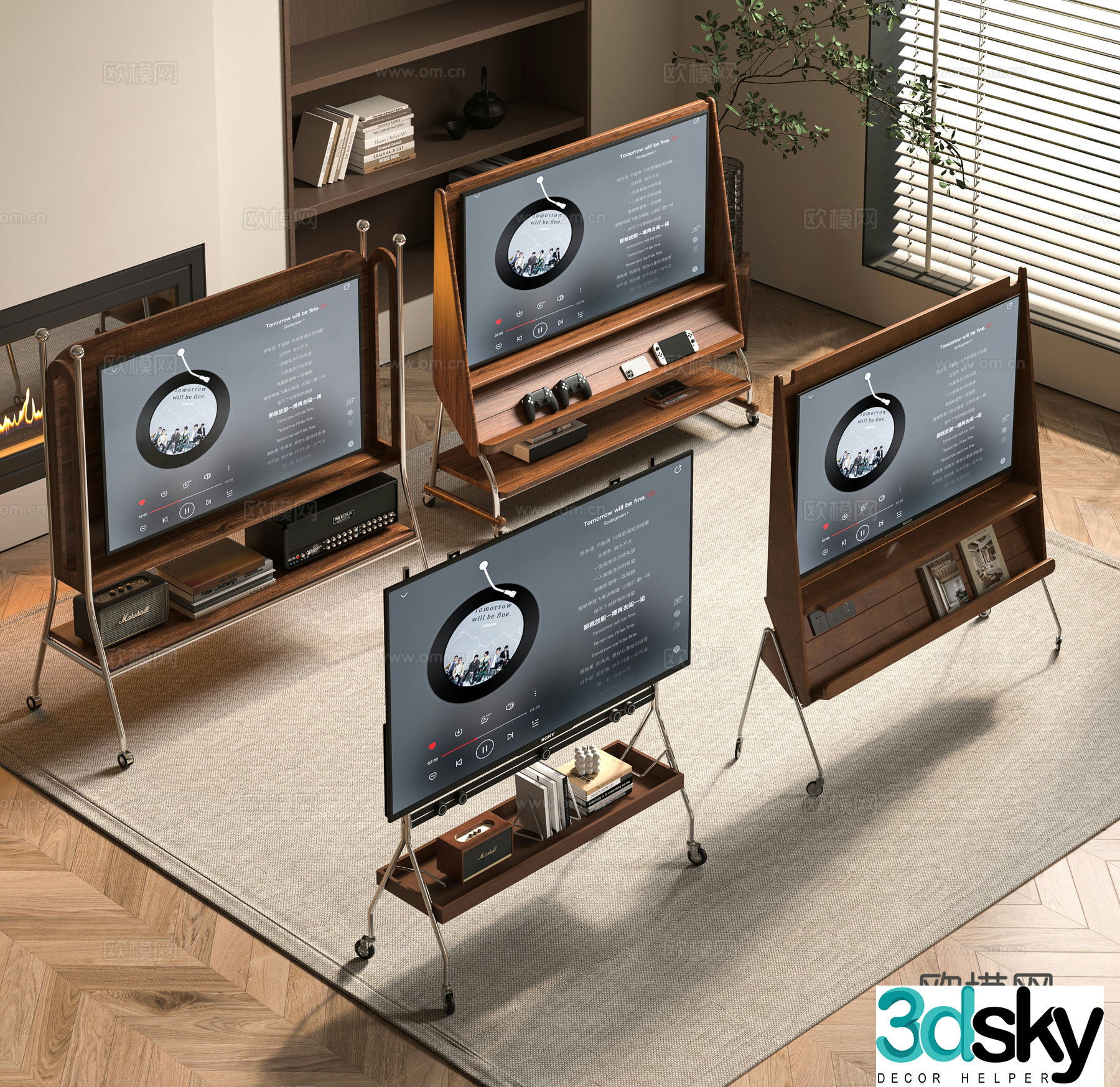 Middle style mobile TV 3D model