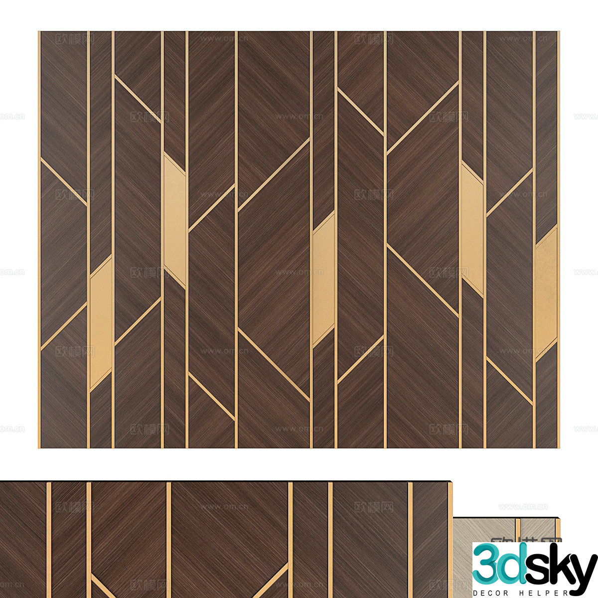 Light luxury background wall 3d model