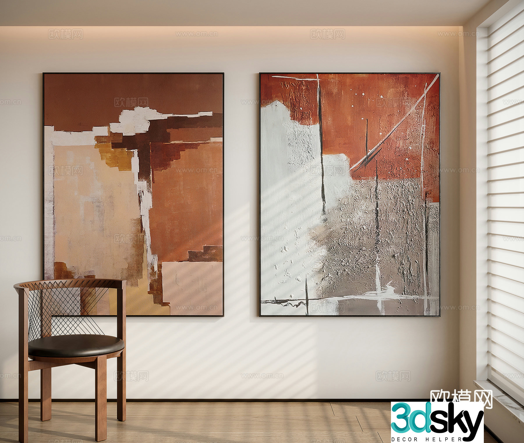 Modern minimalist decorative painting 3d model