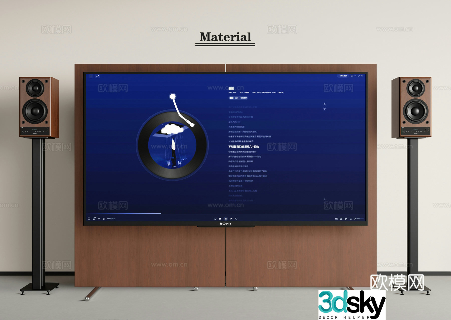TV Painting TV TV Stand Mobile TV Audio 3D Model