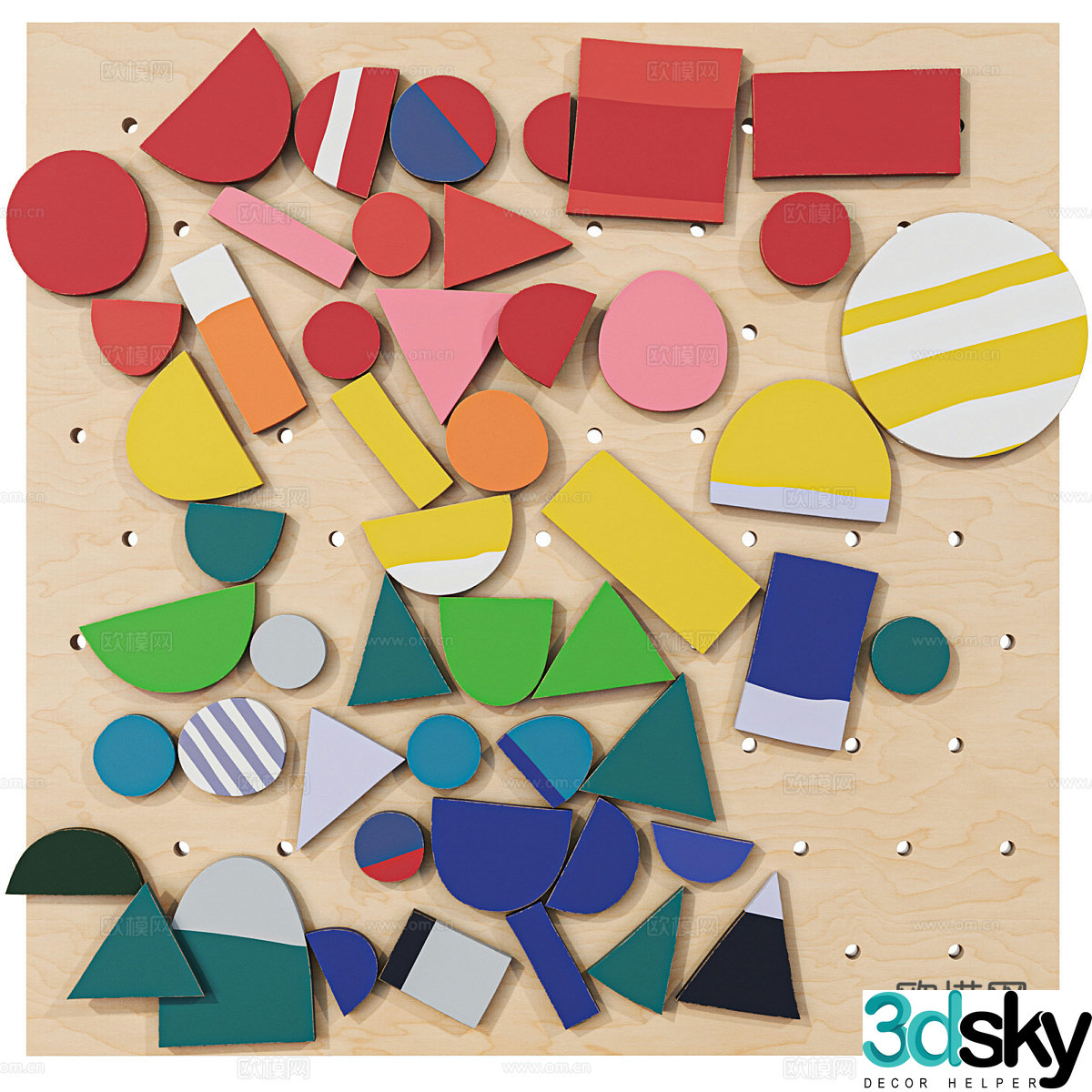 Children’s wooden amusement board toy 3d model