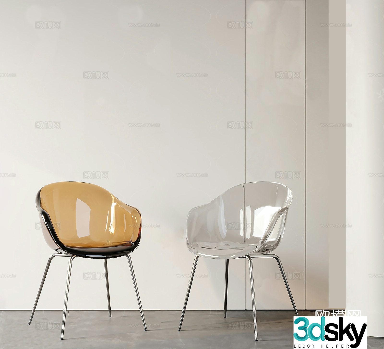 Modern dining chair 3d model
