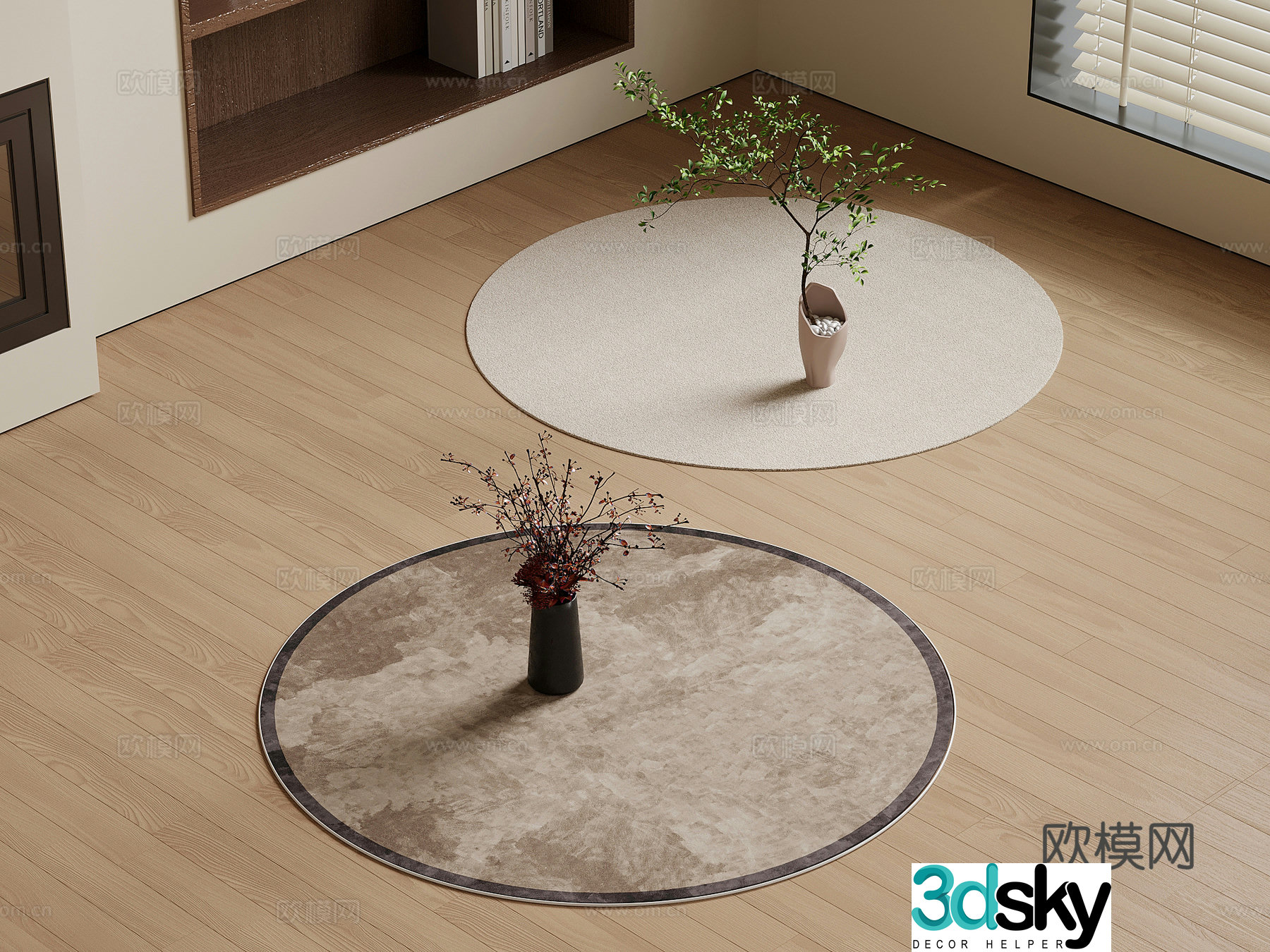 Modern carpet Round carpet 3d model