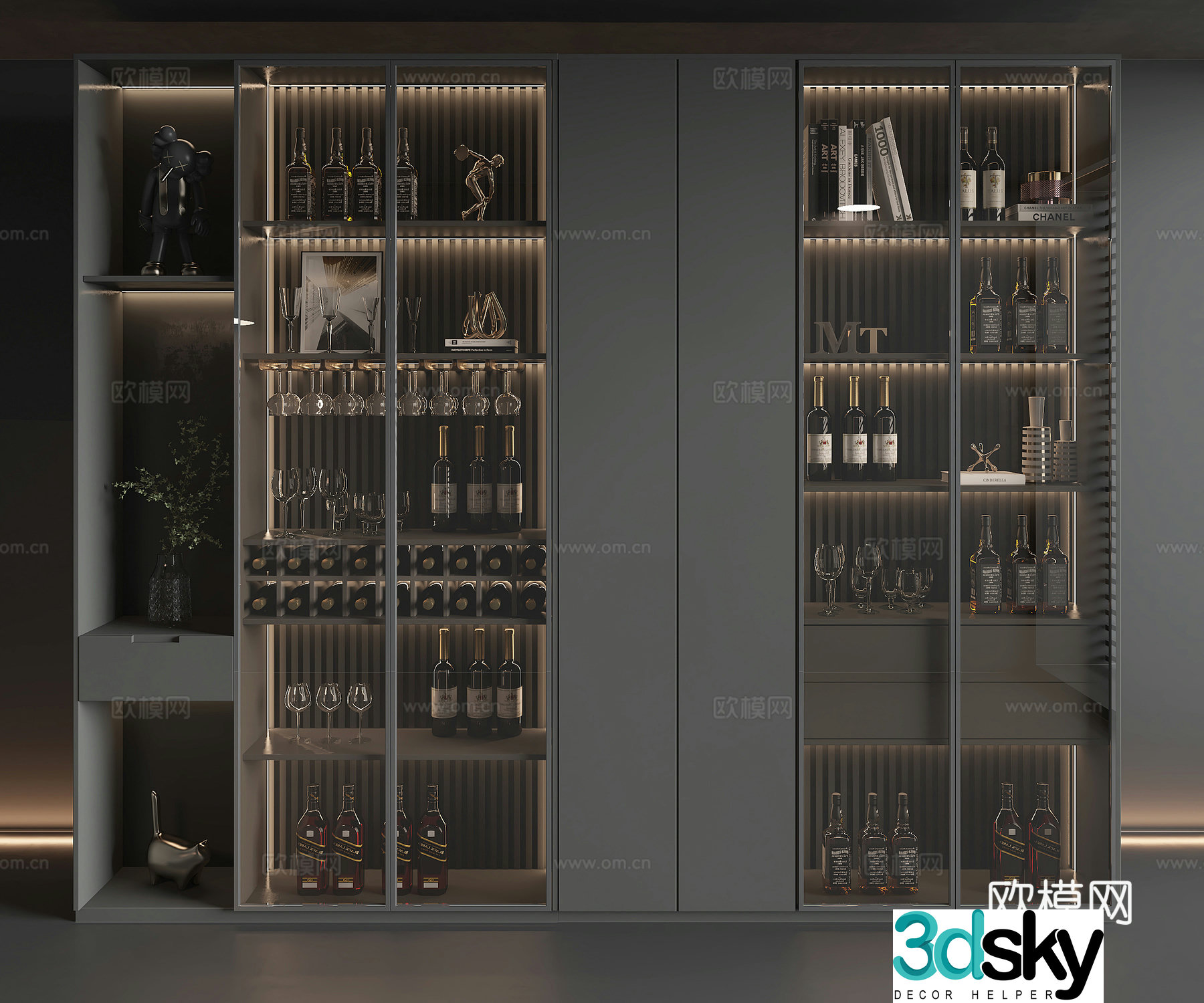 Modern wine cabinet 3d model