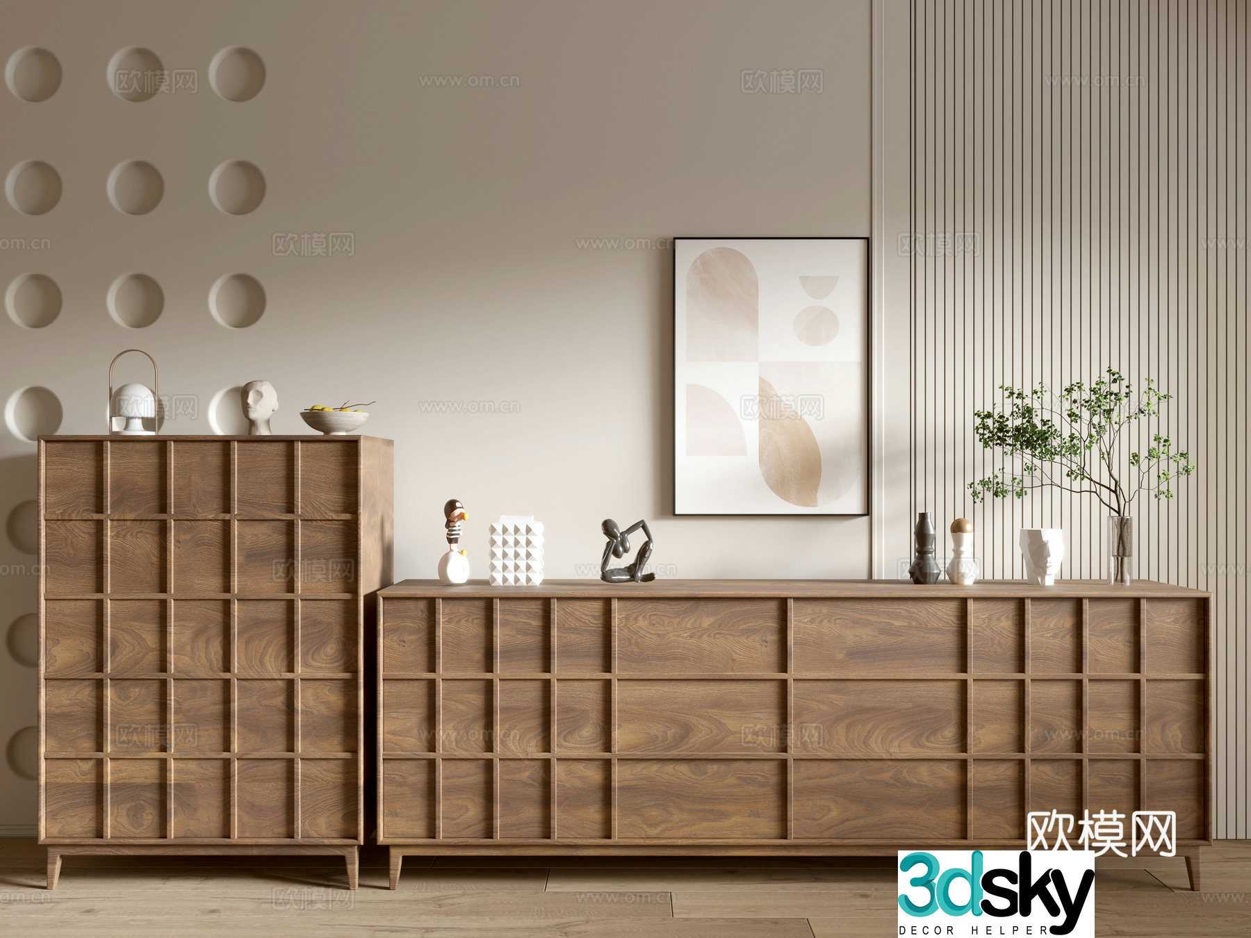 Modern wood grain cabinet minimalist wind cabinet whole cabinet sideboard cabinet balcony cabinet storage cabinet 3d model