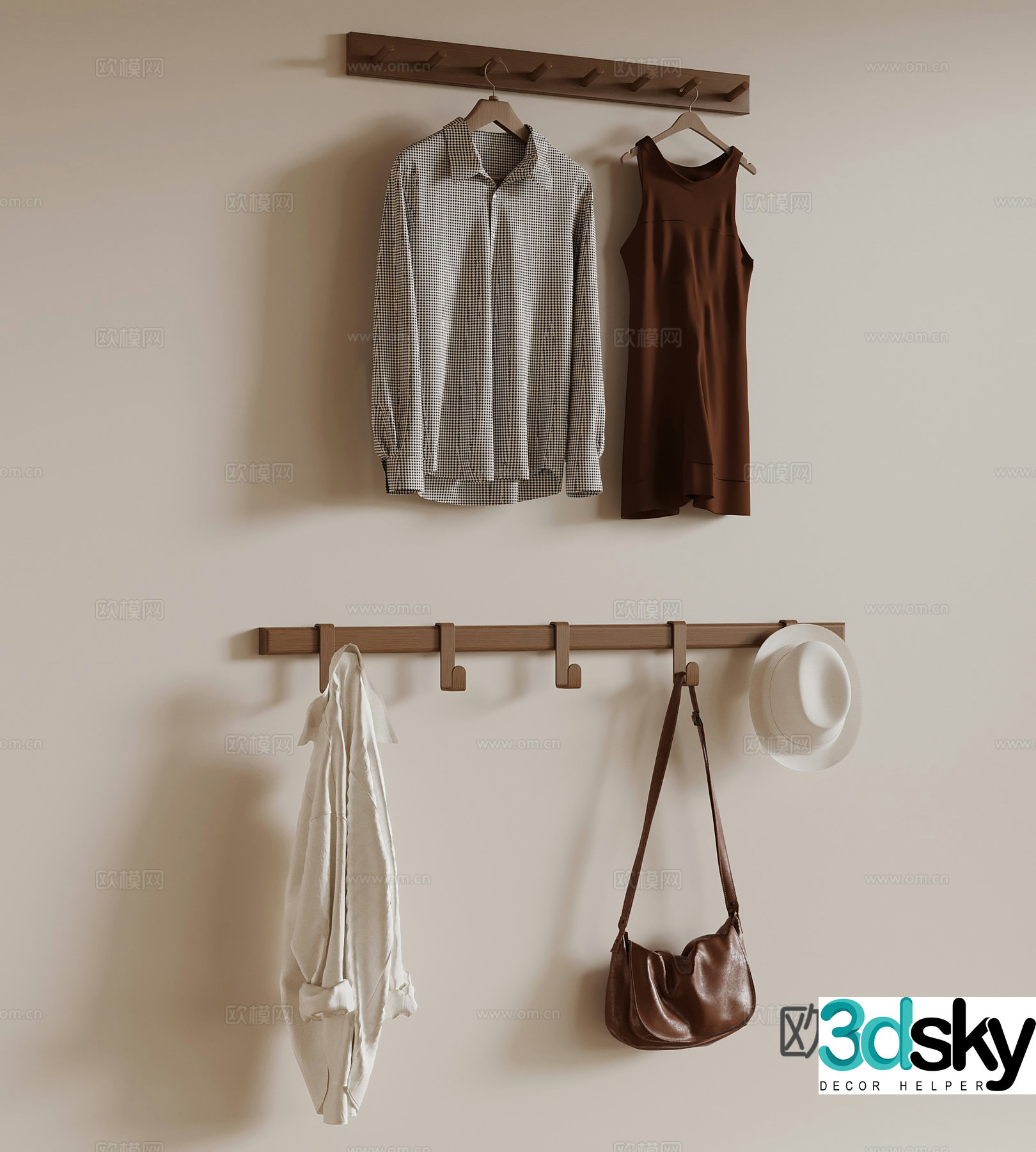 Wasabi Middle Style Clothes Hook Clothes Hanger 3D Model