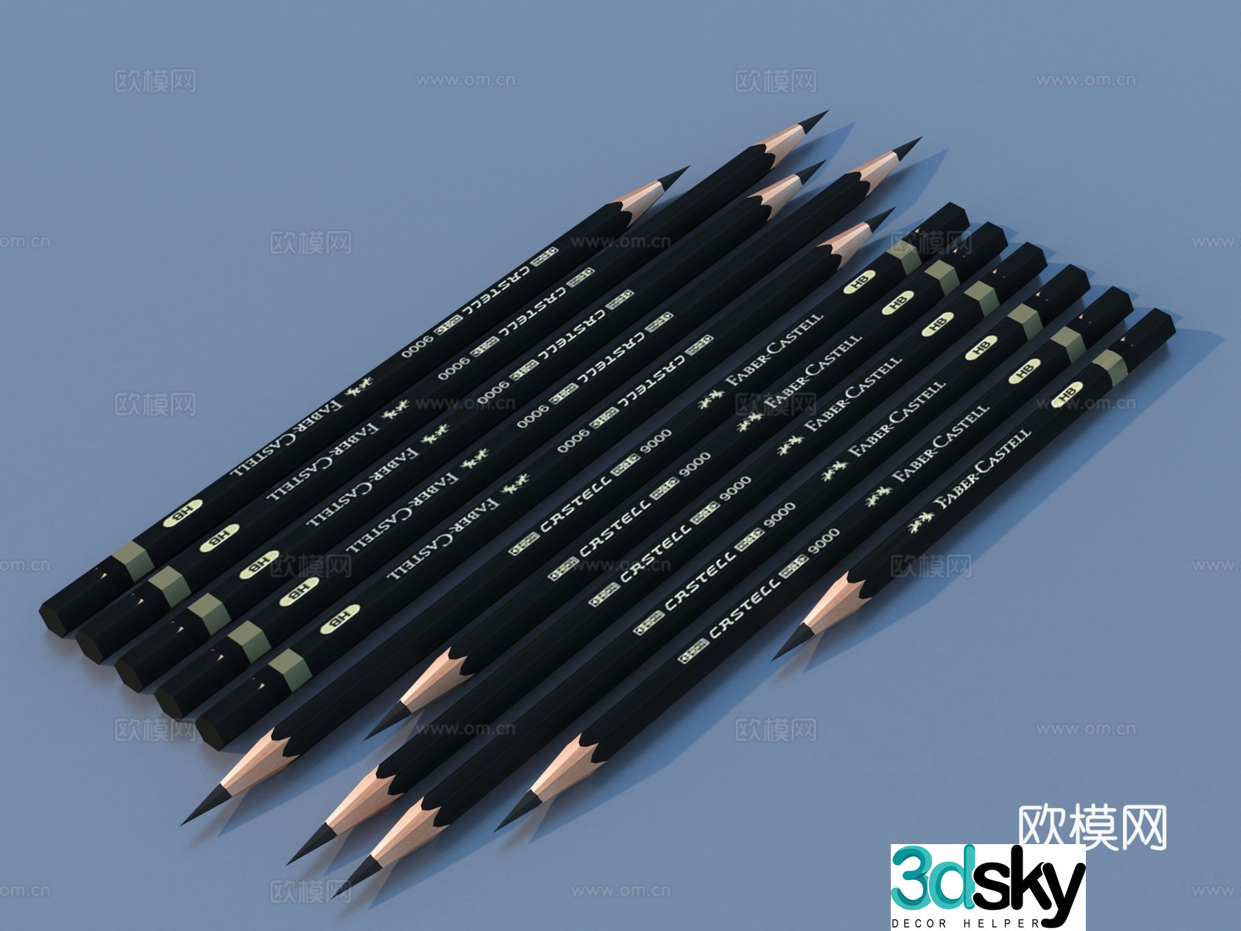 Pen Pencil Stationery School supplies Office supplies 3d model