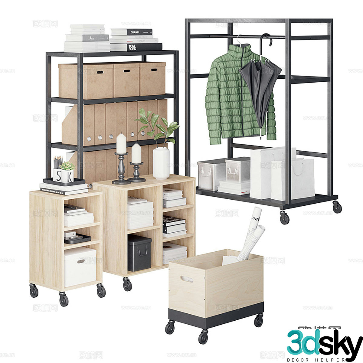 Modern Nordic Rovaror shelf 3d model