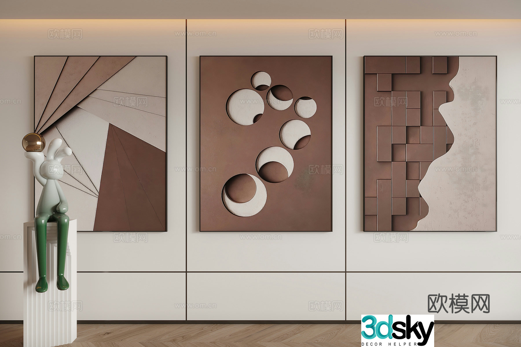Modern minimalist decorative painting 3d model