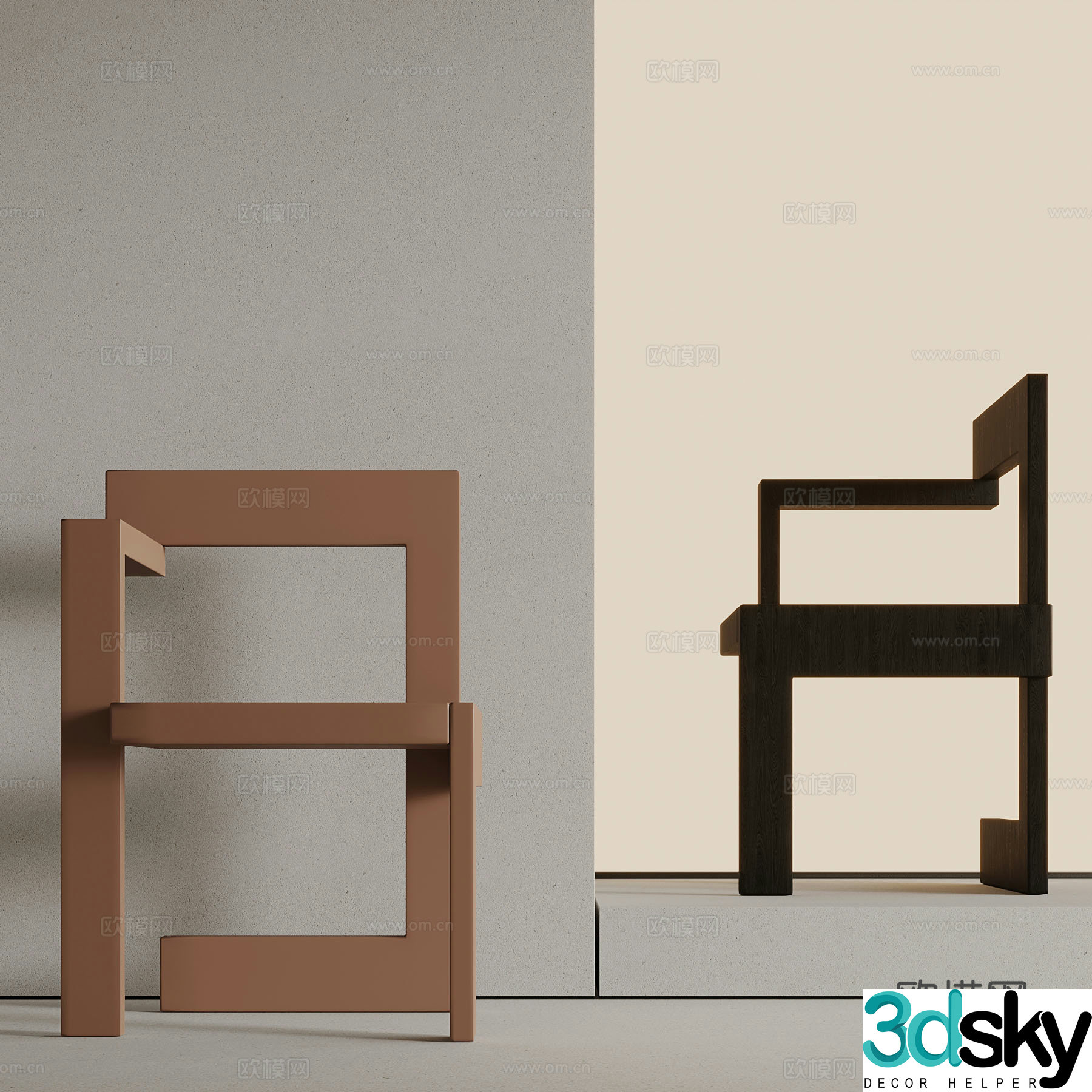 Modern art leisure chair 3d model