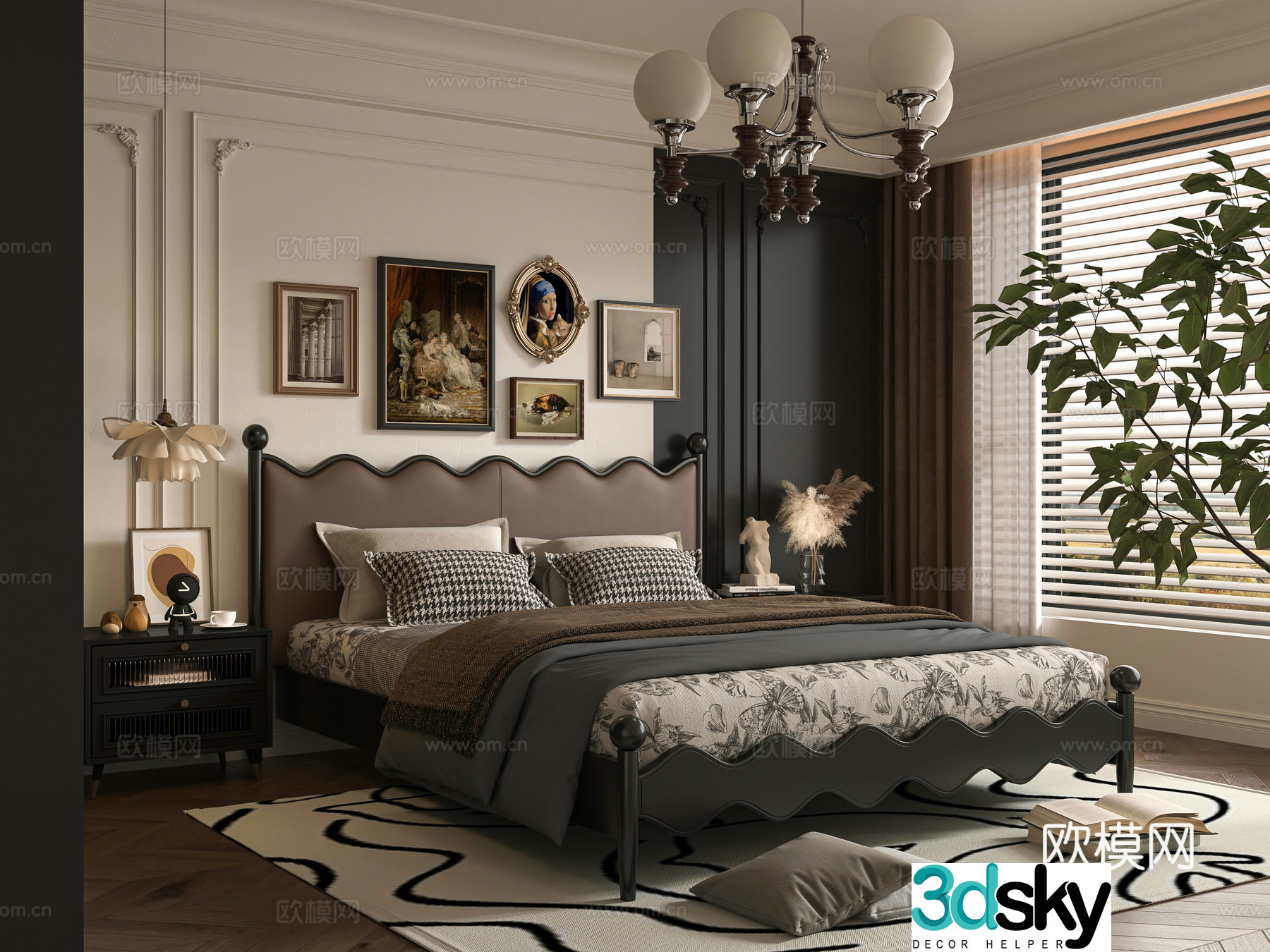 French bedroom 3d model