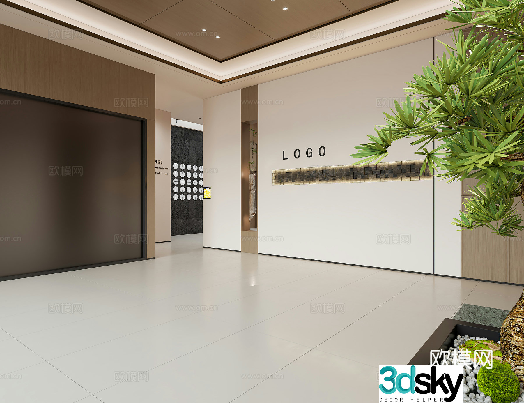 Modern Italian office hall Minimalist office hall Jiji office hall 3D model
